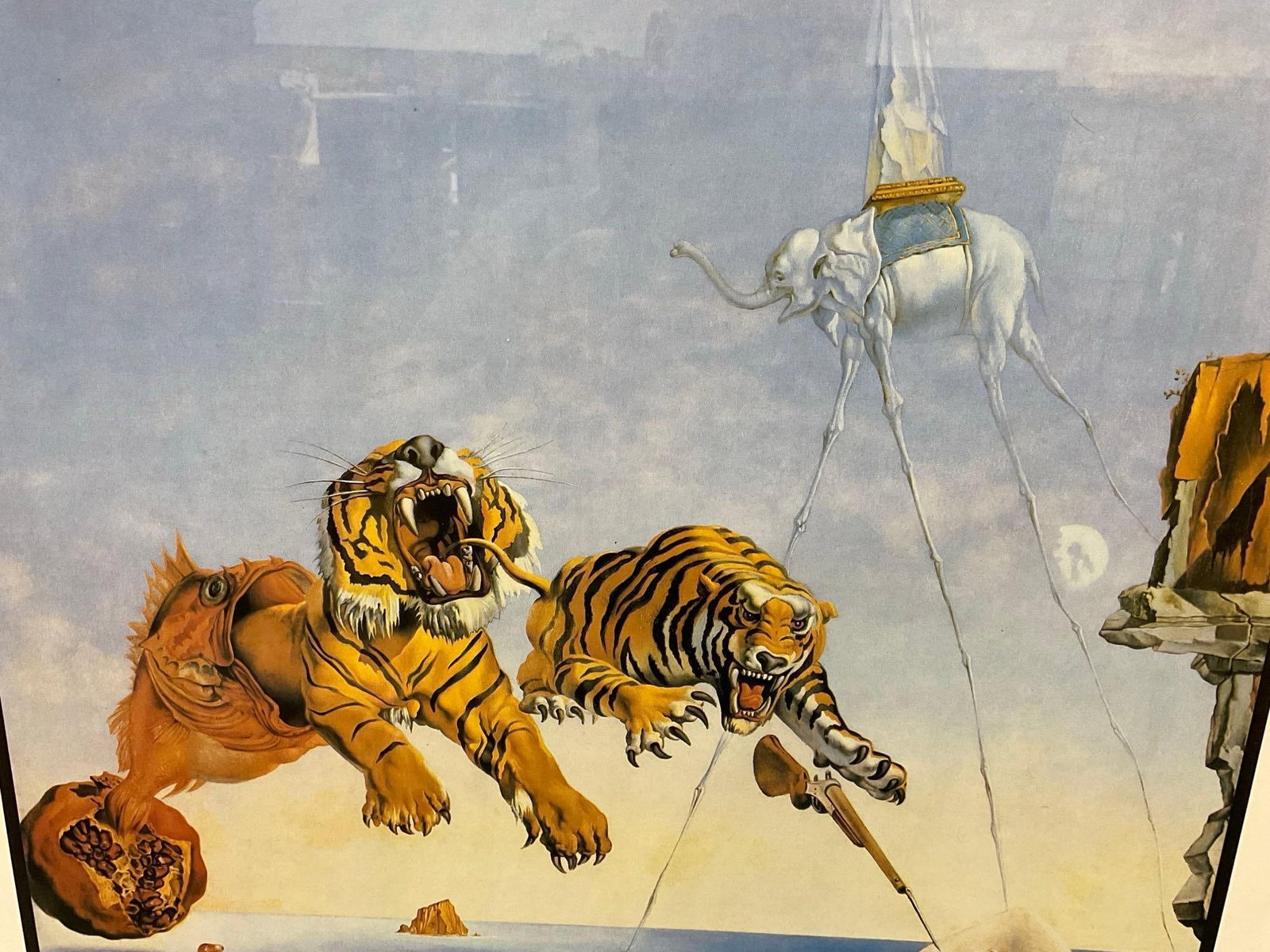 Framed Art Print, Second Before Awakening by Surrealist Legend Salvador Dali, Gallery style piece - 2