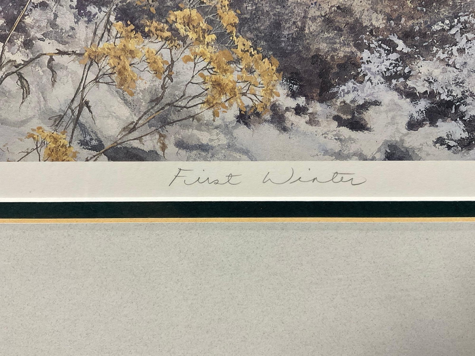Framed Litho #d 3661/4950 & signed, titled First Winter by RoseMarie Condon 1995, 23x27 inches - 4