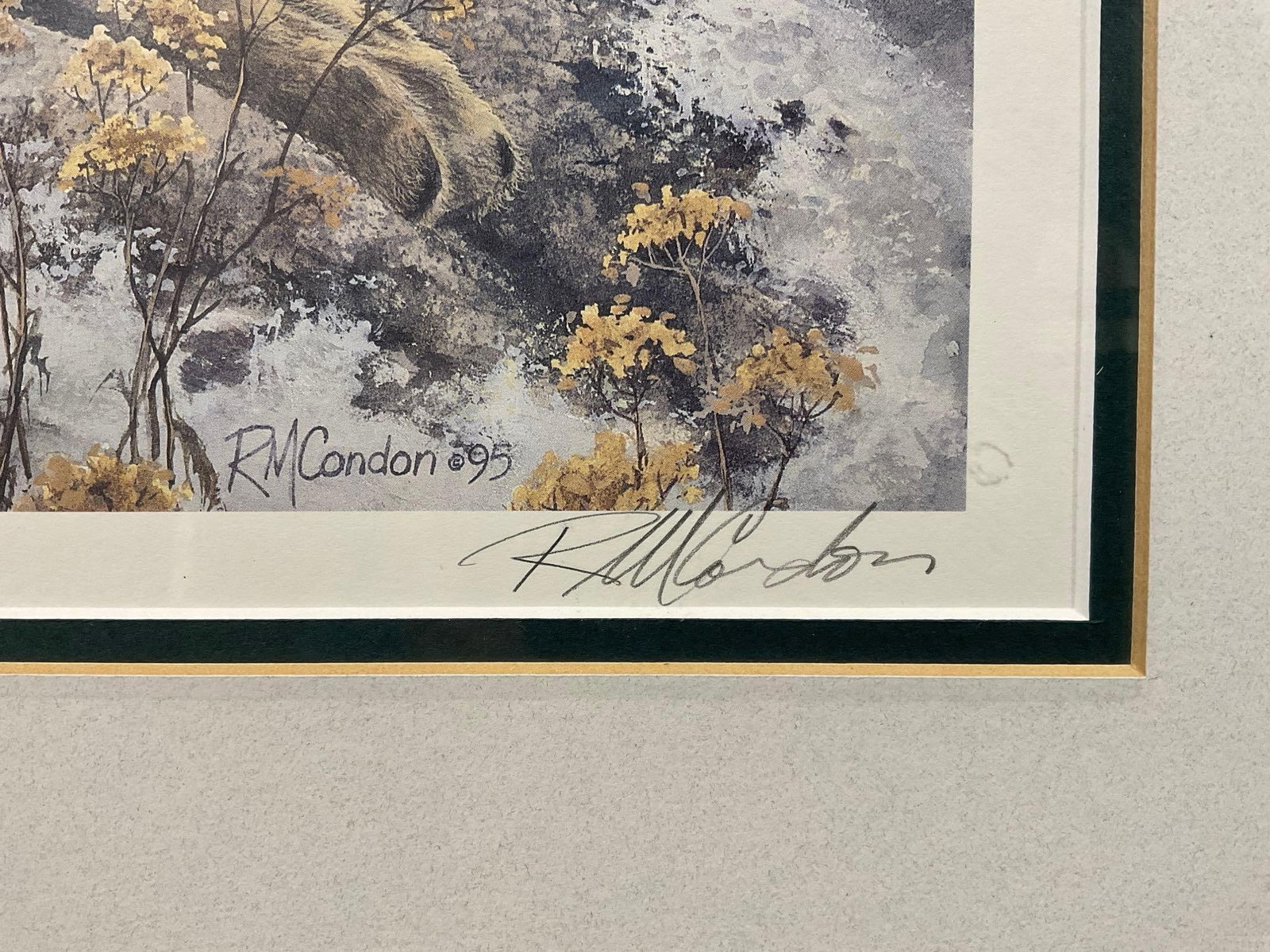 Framed Litho #d 3661/4950 & signed, titled First Winter by RoseMarie Condon 1995, 23x27 inches - 5