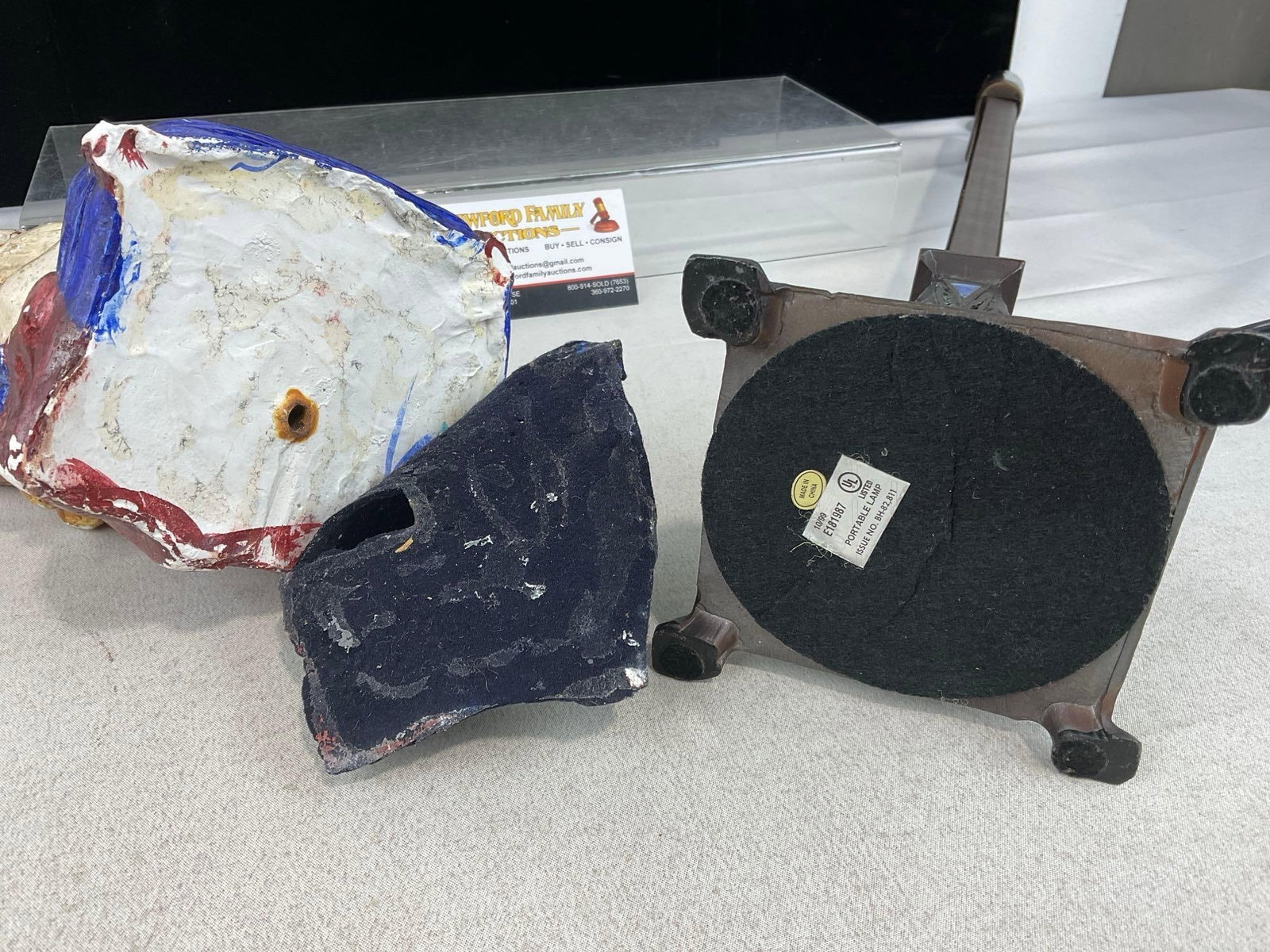 Tiffany Style Mission Lamp Base & Plaster/Chalkware Lamp Base - 6