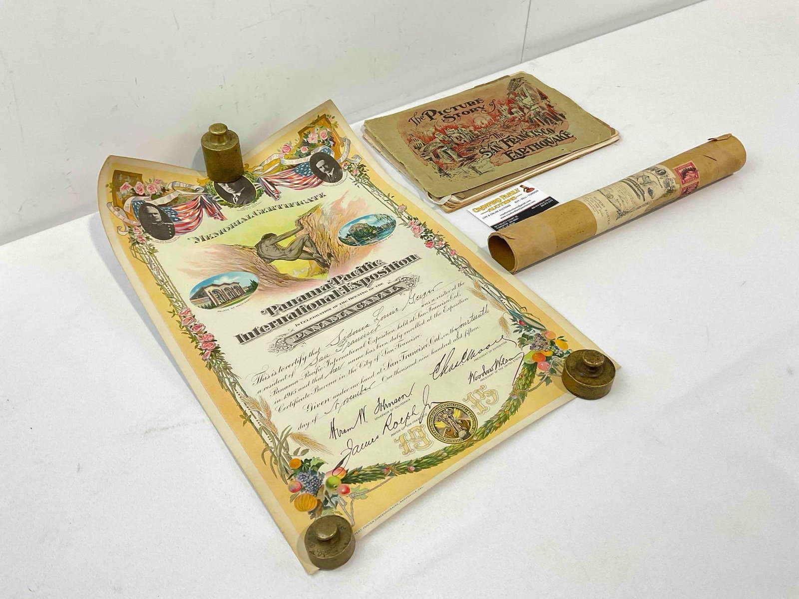 2 pcs Antique Collectibles incl. Picture Story of the San Francisco Earthquake & More! See pics. - 2