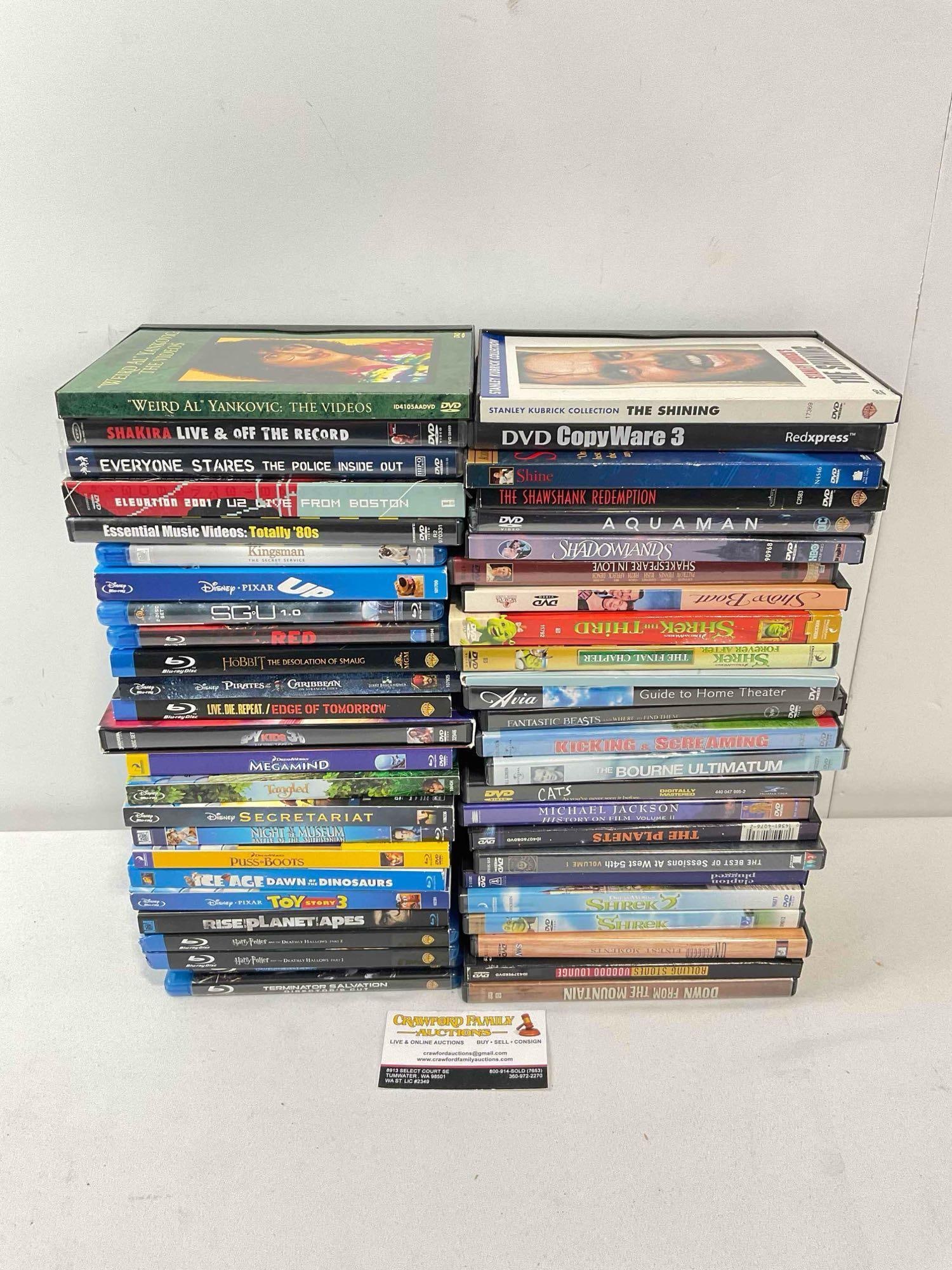 50 pcs DVD & BluRay Movie Collection, incl. Harry Potter, Disney, Shrek, CATS & Much More! (1 of 5)
