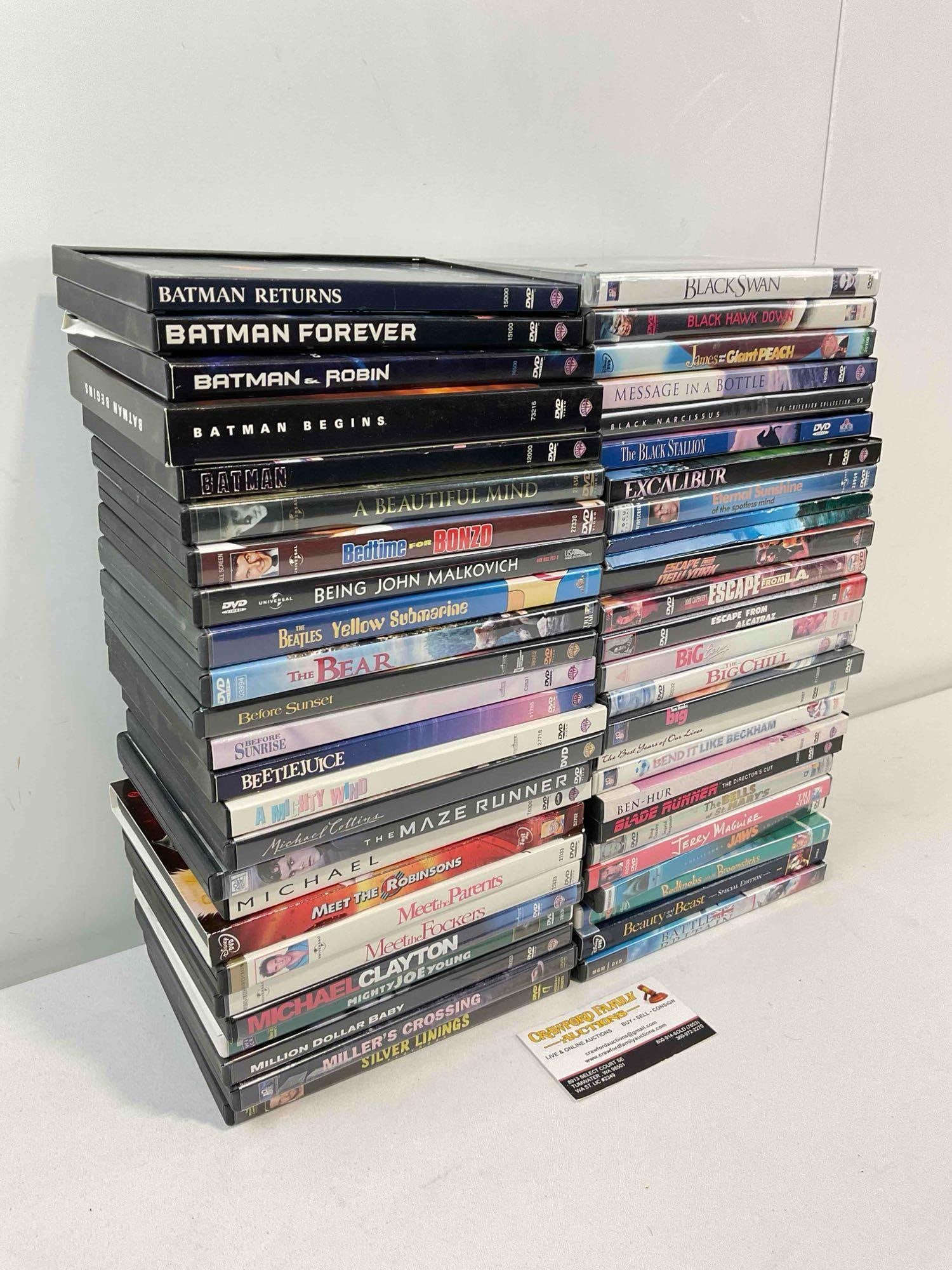 50 pcs DVD Movie Collection, incl. Batman, Black Swan, Disney's Beauty and the Beast & More! - 2