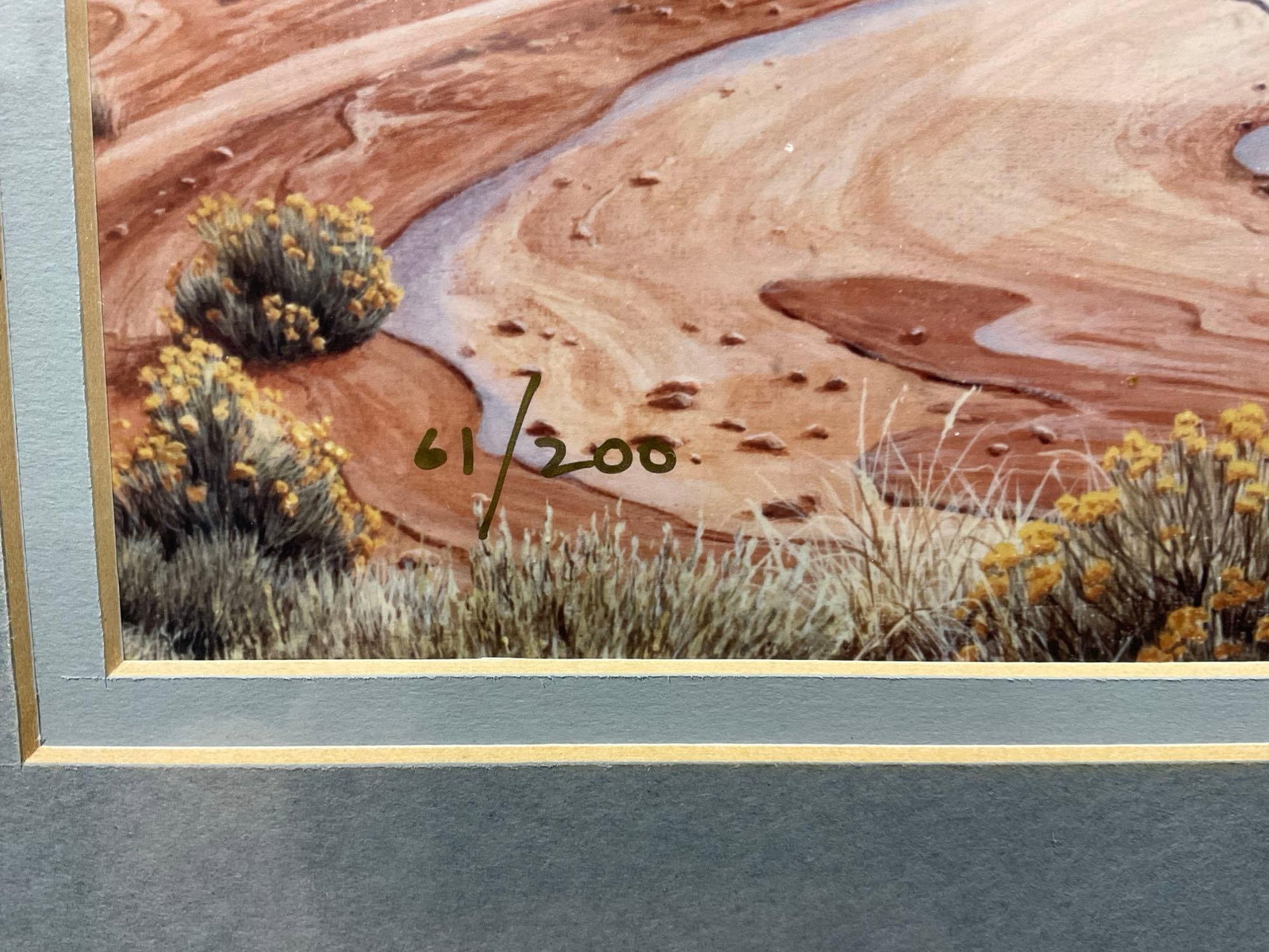 Framed signed #d 61/200 Lithograph by Doug Miller, National Park, Utah or Arizona, 19 x 23 inches - 4
