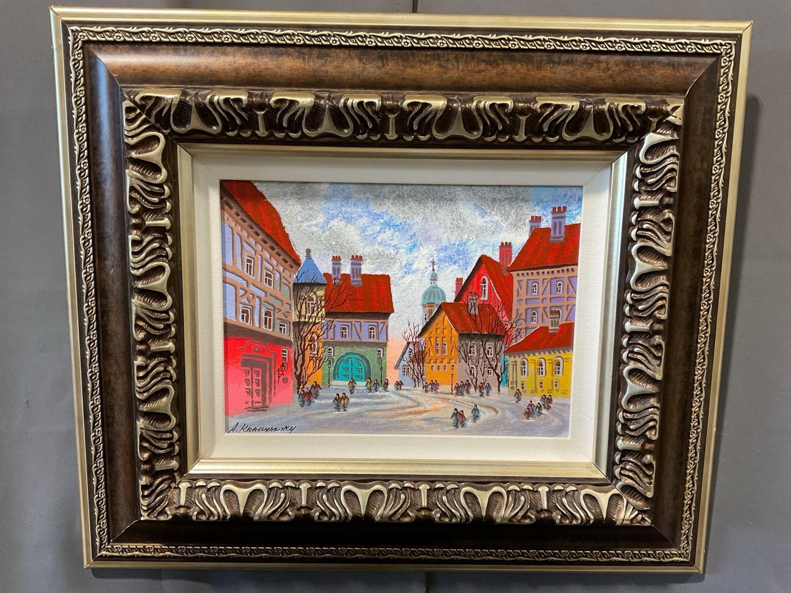 Framed Signed & #d 99/150 Serigraph titled Chester - England by Anatole Krasnyansky, 20x23 inches: Anatole Krasnyansky Renowed artist born in Ukraine in 1930 -2023 Appears to be in good shape. The piece measures approx 20h x 23w x 4d inches. See pics. E-5980 Valued 500-1000