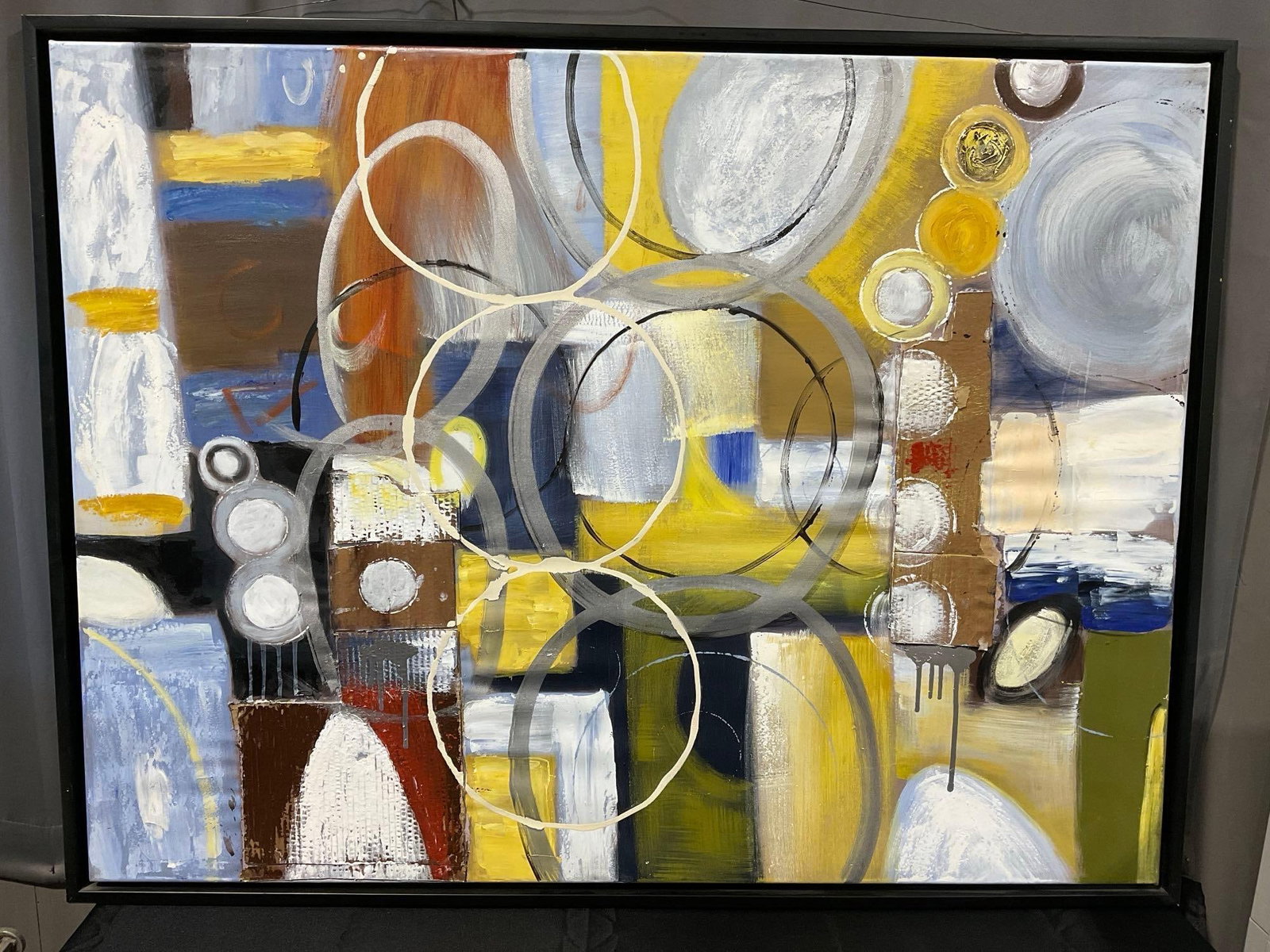 Framed Oil on Canvas, Mixed Media, Abstract piece, looks to be in the style of J.B. Hall, 39x50 i... (1 of 5)