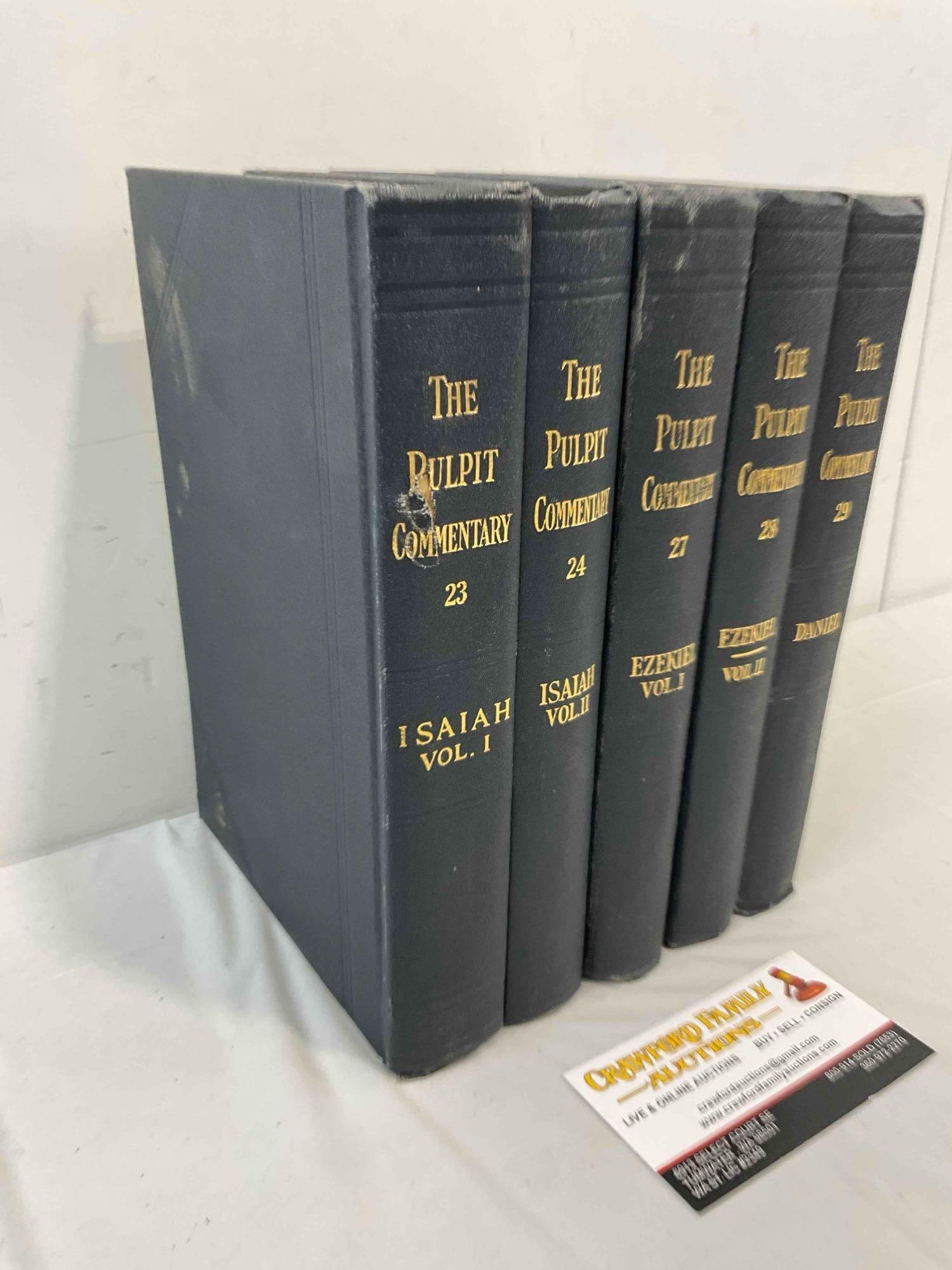5 pcs Vintage Hardcover Books "The Pulpit Commentary" Vols. 23-24 & 27-29. See pics. - 3
