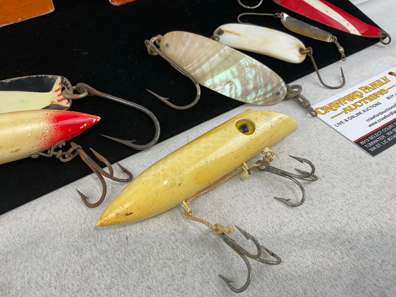 Fishing Lures, w/2 Martin Boxes, C.F.Forcier piece?, Martin Pearl Plug, Flashers & more - 3