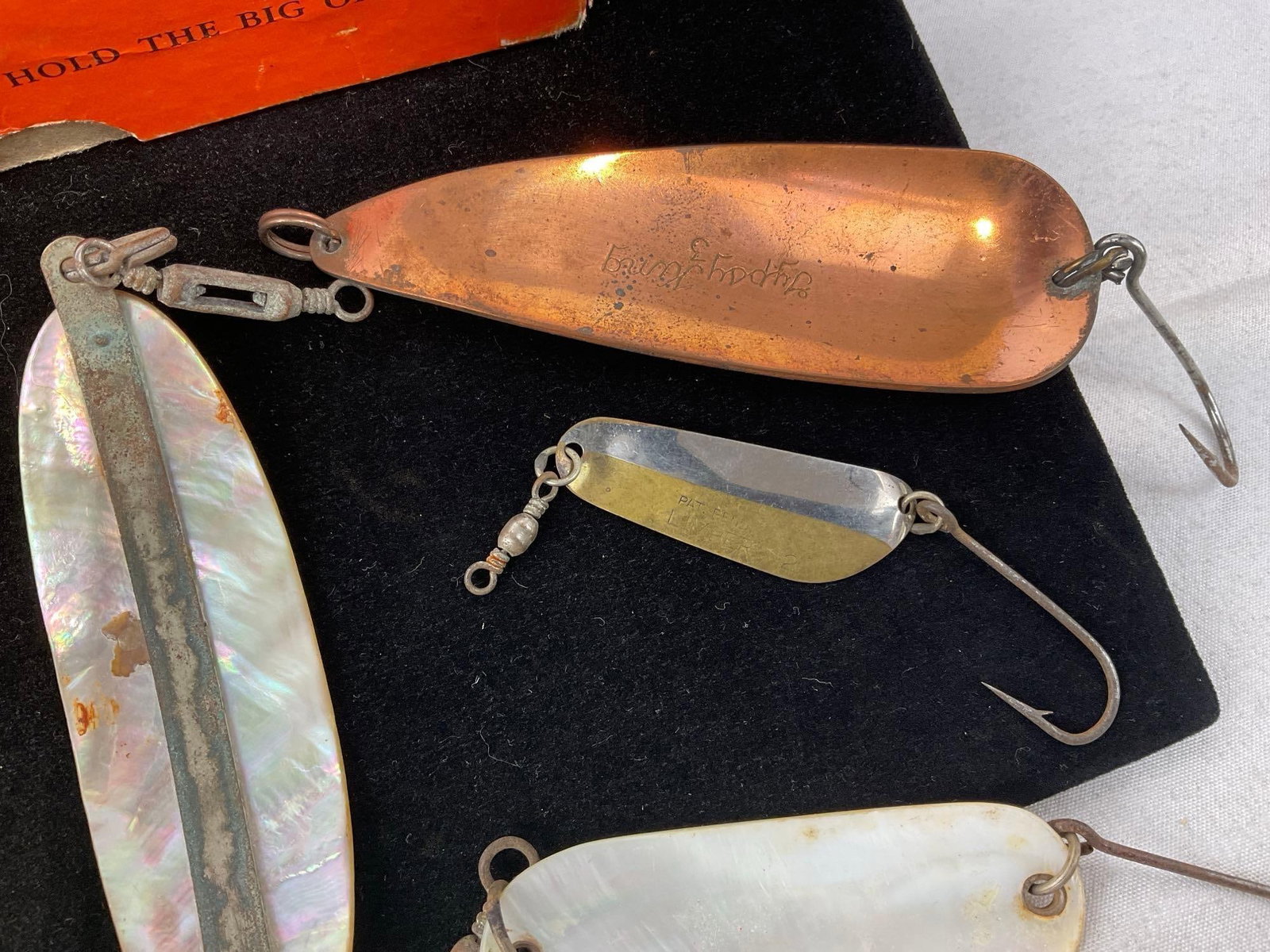 Fishing Lures, w/2 Martin Boxes, C.F.Forcier piece?, Martin Pearl Plug, Flashers & more - 6