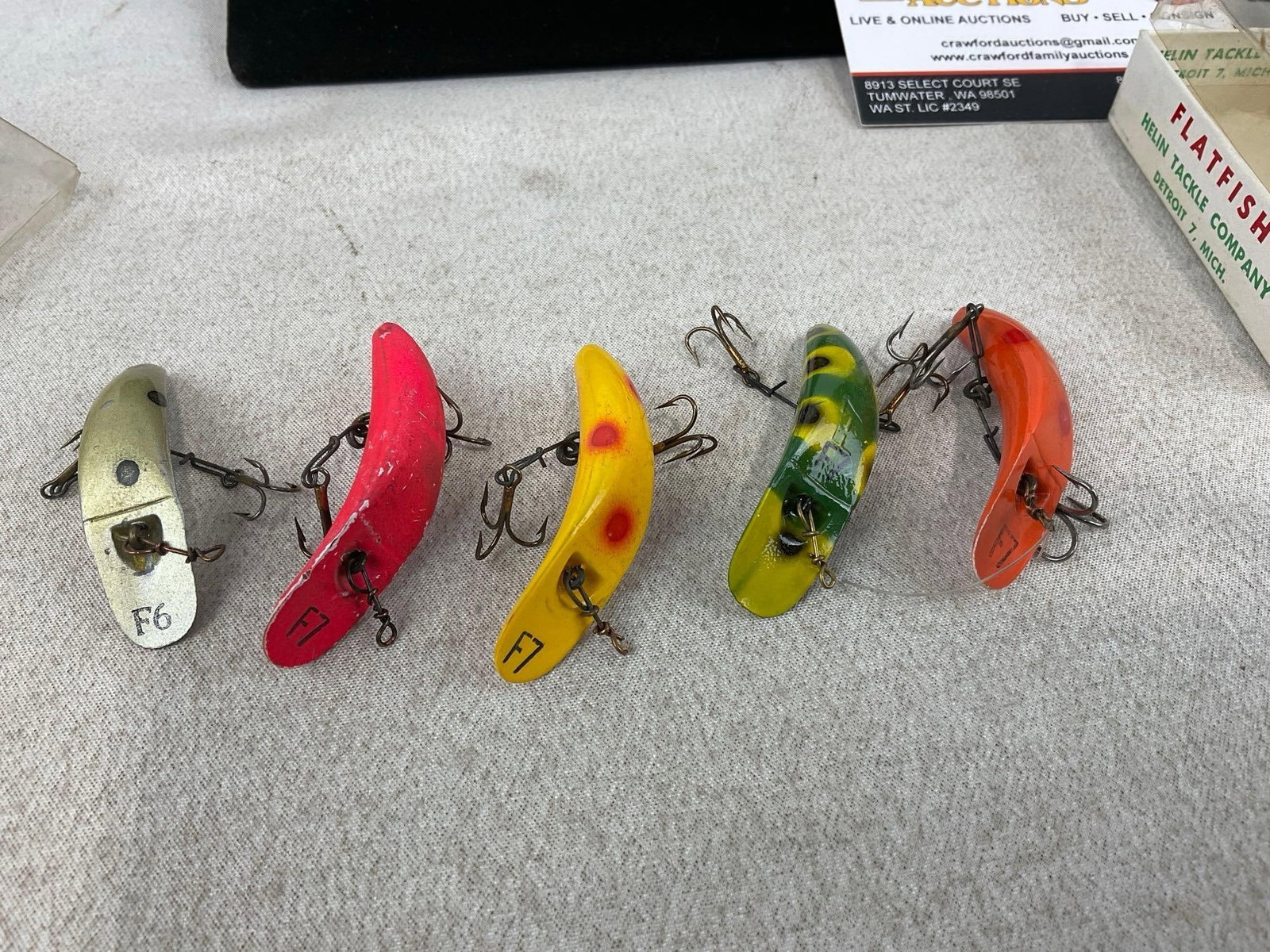Assortment of Fishing Lures, Set of Helin Flatfish F7, F6, F5, F4 & Set of F3, more, 2 Wobble-Glo - 4