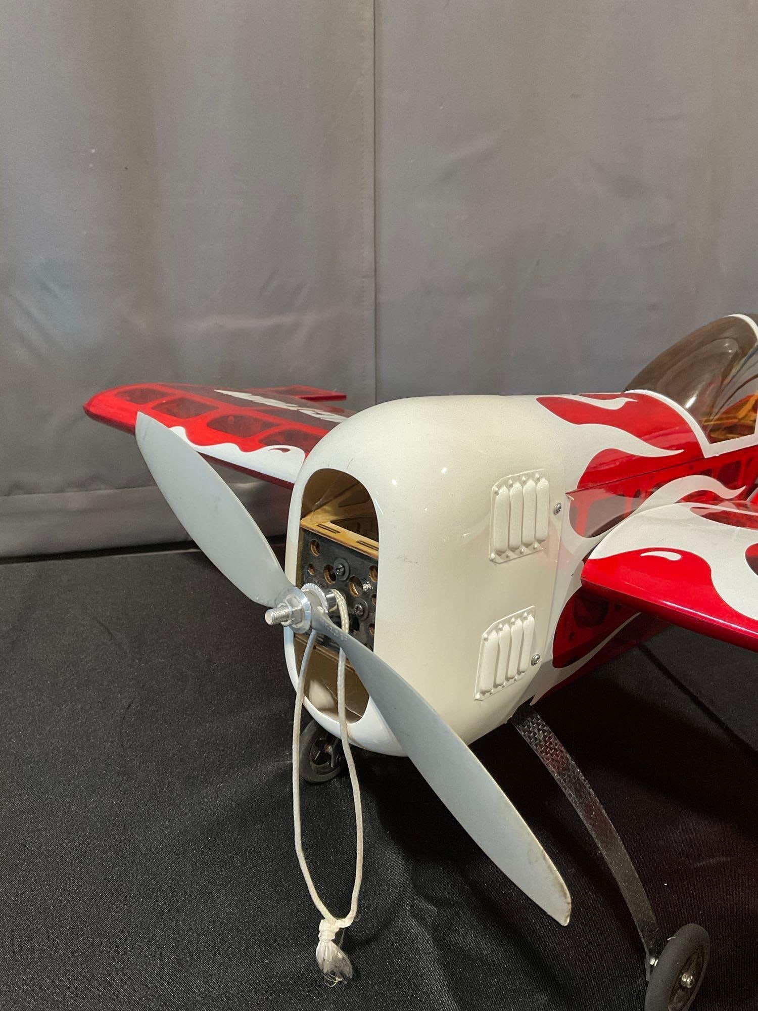 Precision Aerobatics Addiction 3D Aerobatic Aircraft, Translucent Red & white flames, 39x40x17 inch - 2