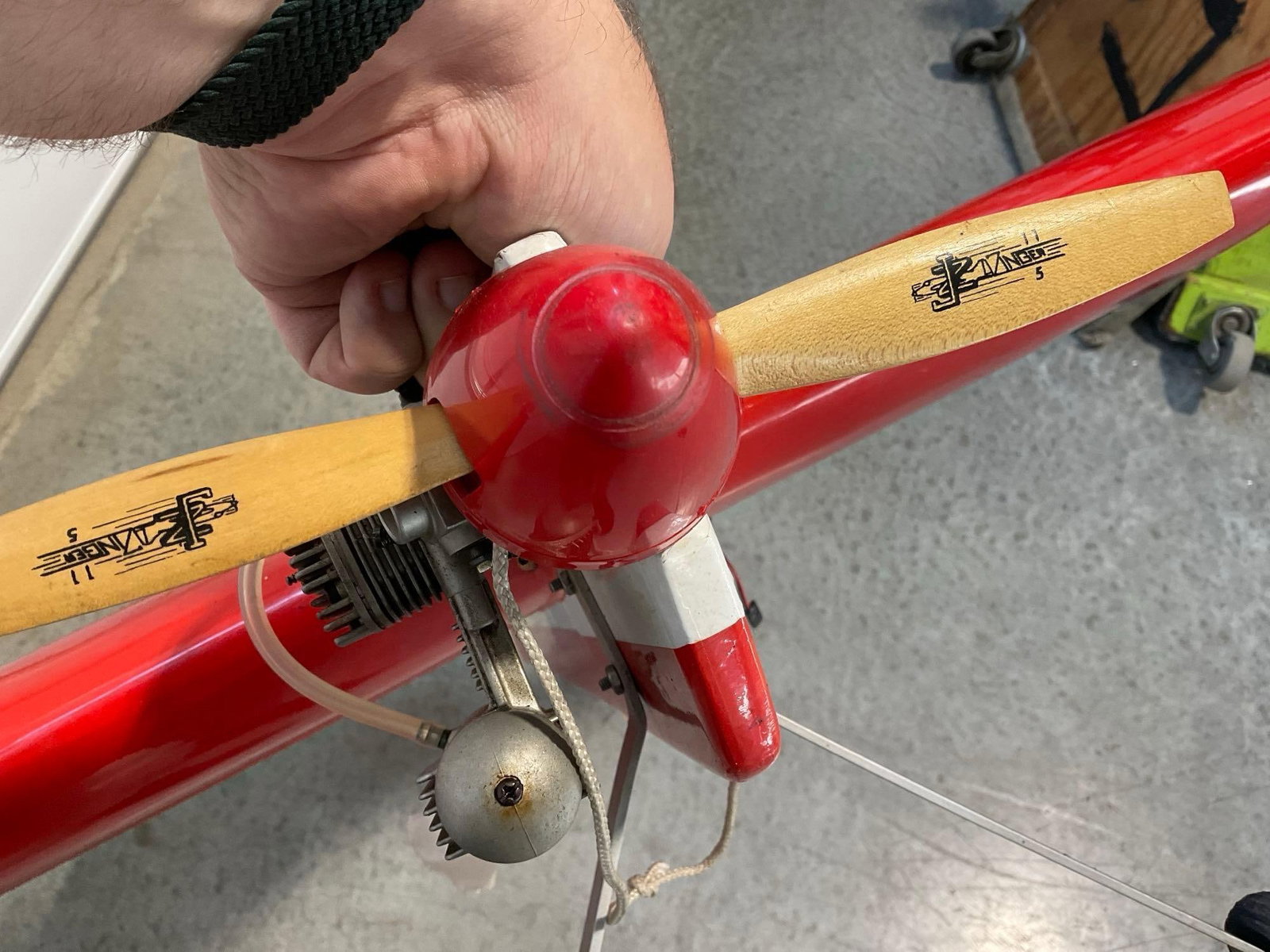 Vintage RC Airplane Morris The Knife Kit, Bright Orange/White & Red Finish w/OS FX .46 Glow Engine - 7