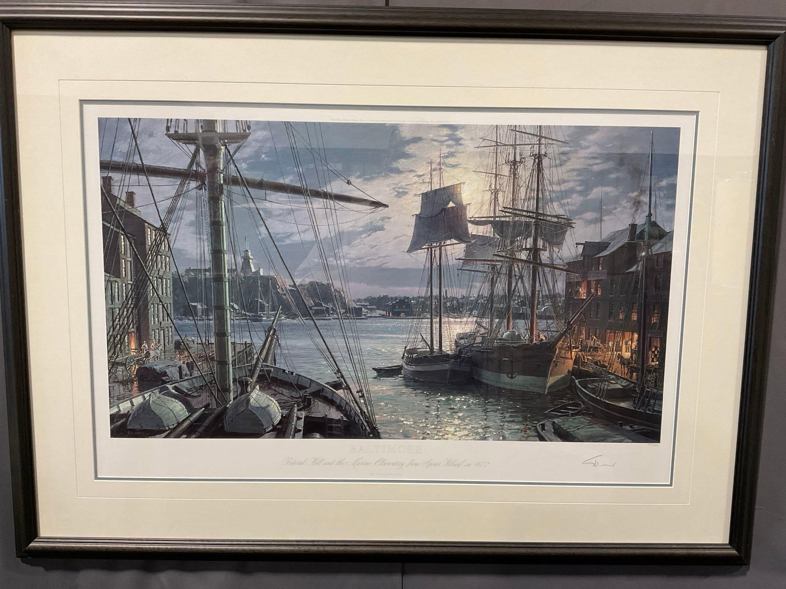 Framed Signed & #d 69/950 Lithograph, titled Baltimore, by John Stobart, 32x44 inches - 2