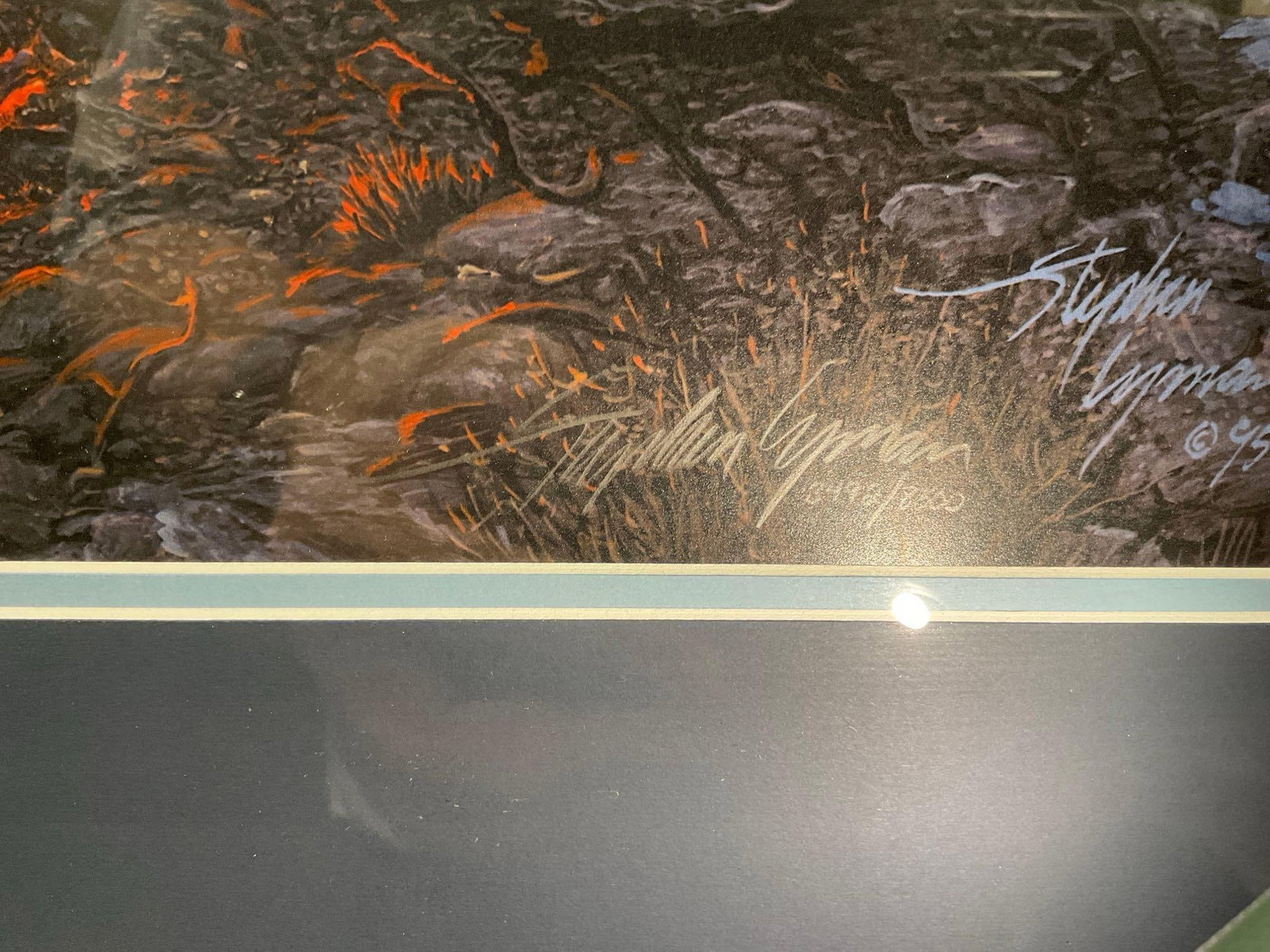 Framed Signed & #d 3492/8500 Lithograph titled Midnight Fire by Stephen Lyman, 29x40 inches - 7