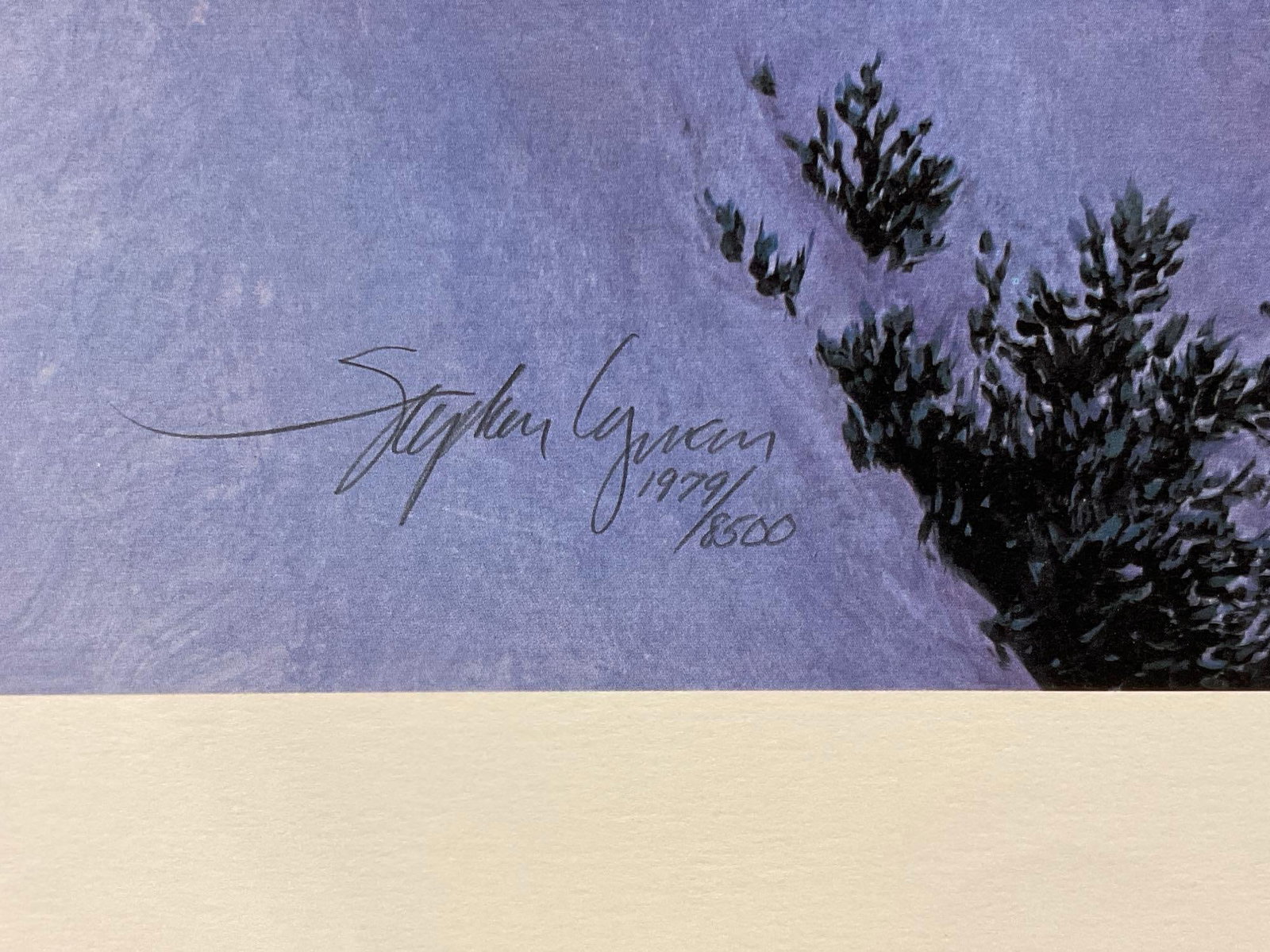 Unframed Signed & #d 1979/8500 Lithograph titled Warmed by the View by Stephen Lyman, 29 x 33 - 3