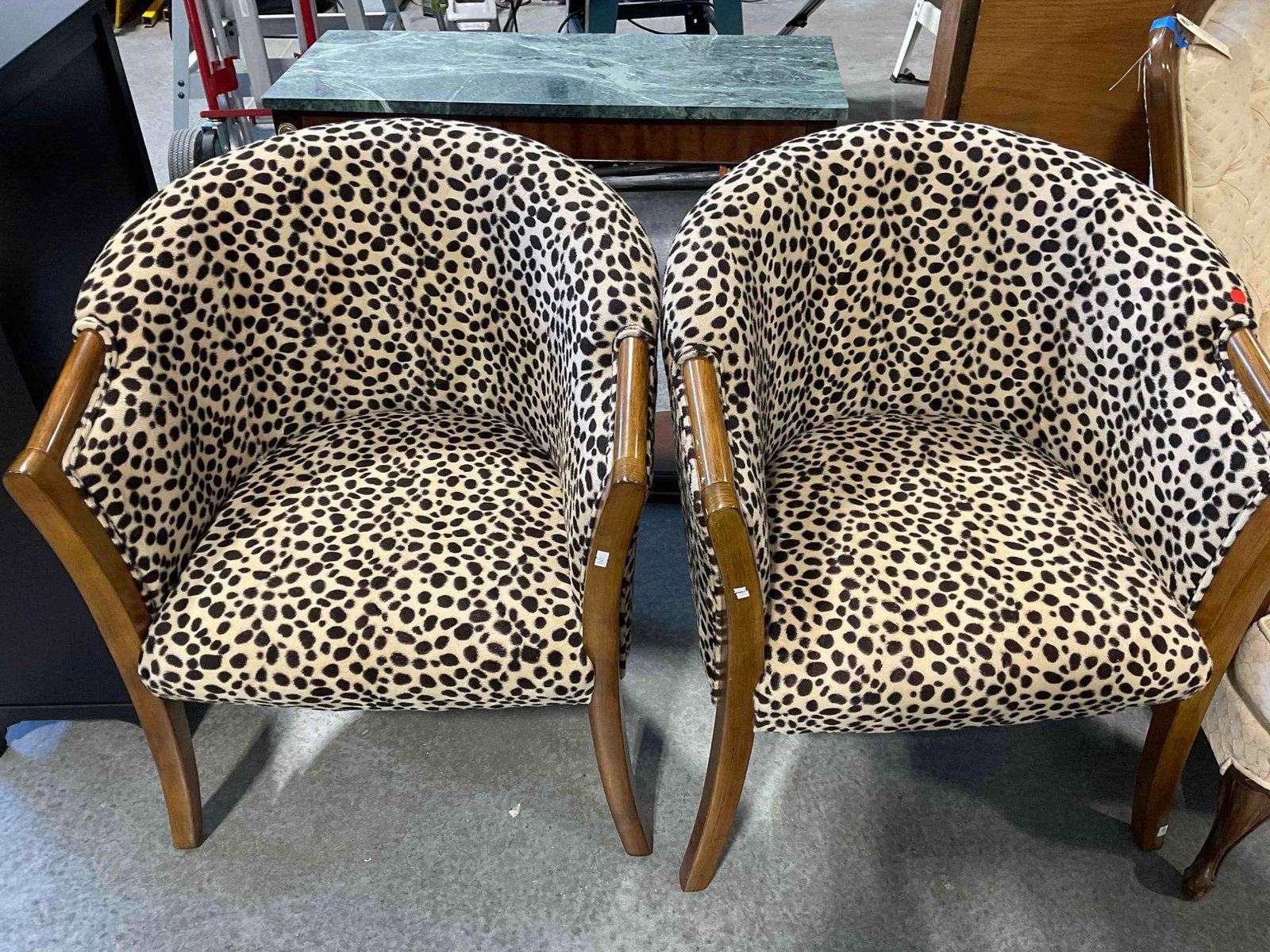Pair of Modern Fun Accent Chairs w/ Animal Print Upholstery. Good Condition. See pics. - 4