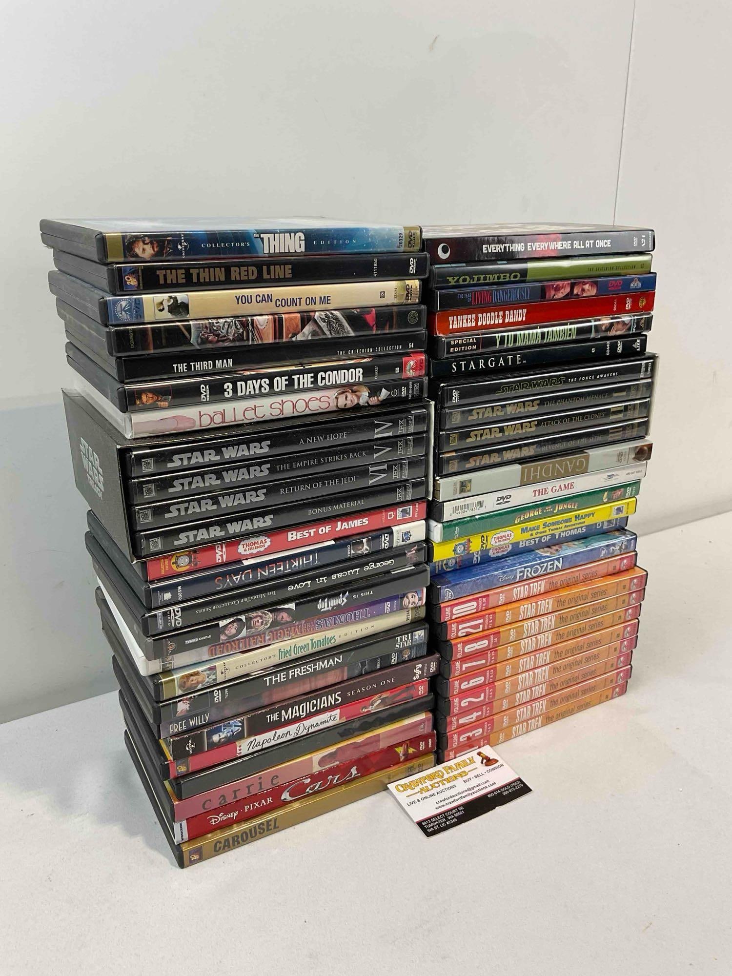 50 pcs DVD Movie & TV Show Collection, incl. Star Wars I-VI, Disney's Cars, The Thing & More! - 2