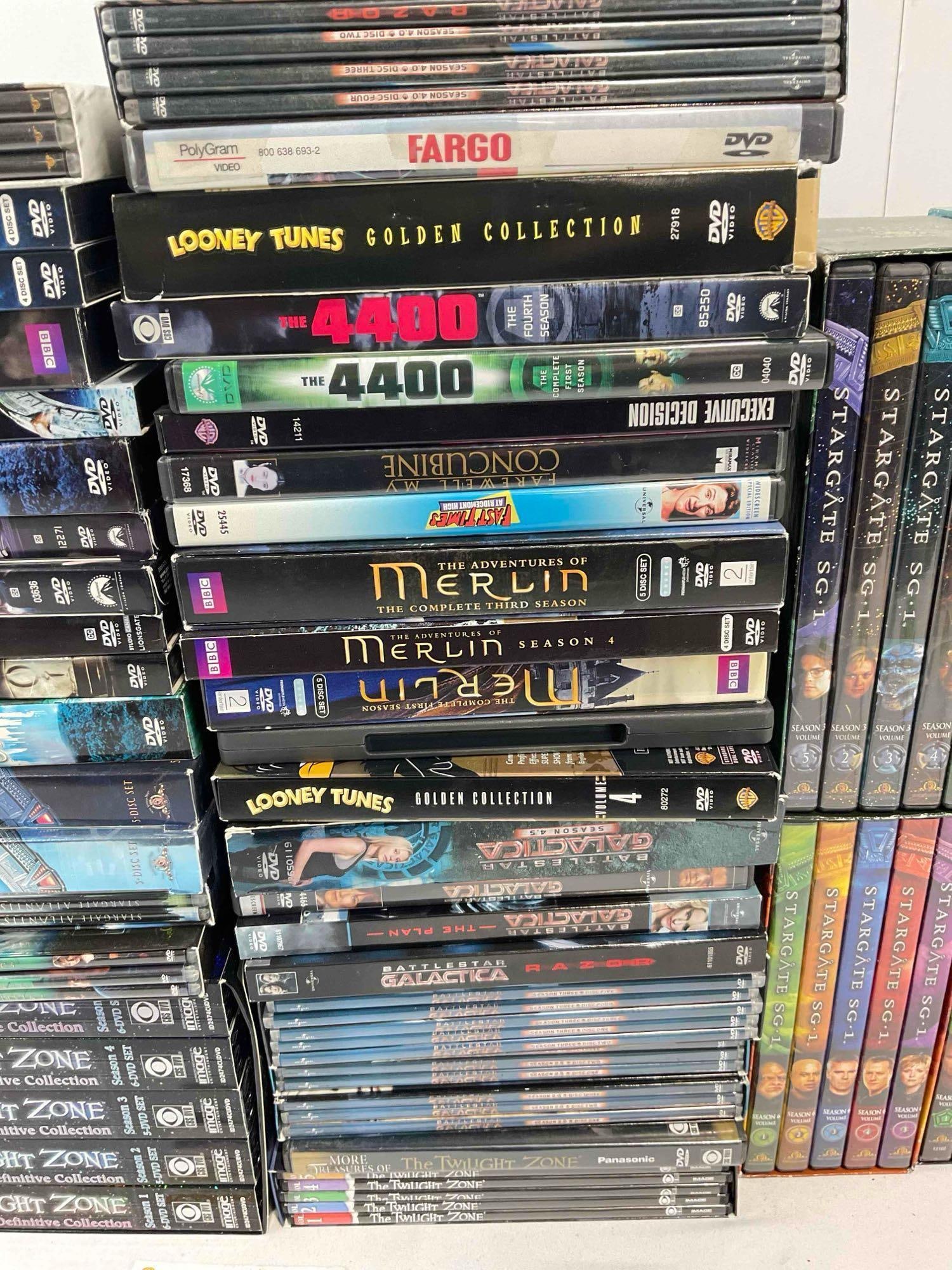 50 pcs DVD Movie & TV Show Collection, incl. Stargate SG 1, The Twilight Zone, The 4400 & More! - 3