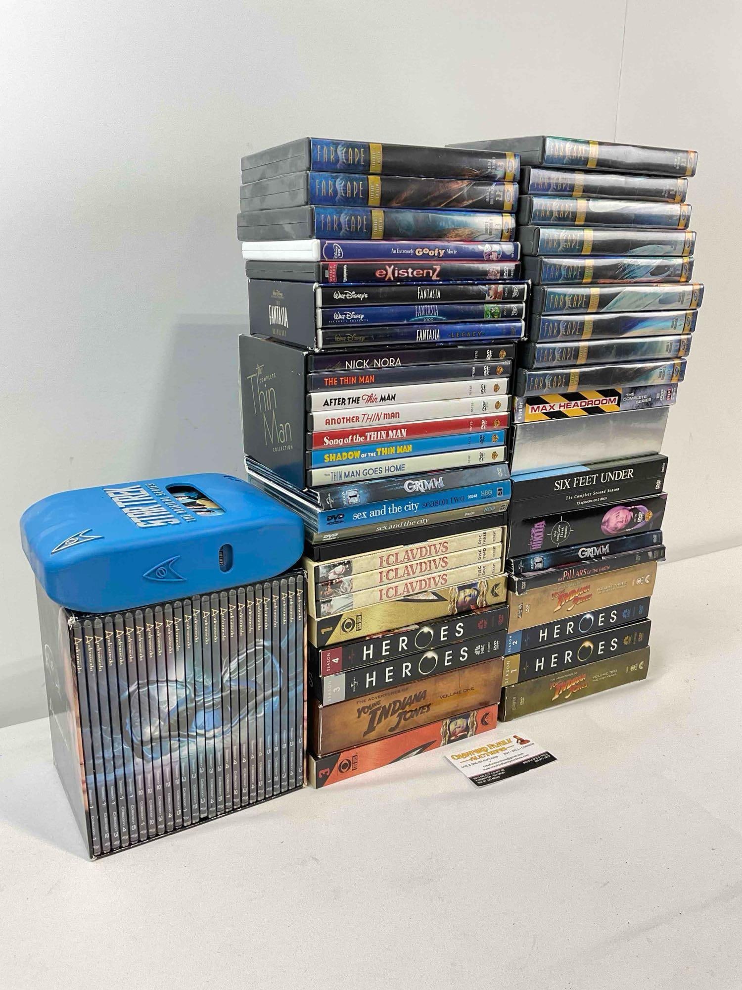 45 pcs DVD Movie & TV Show Collection, incl. FarScape, Heroes, Six Feet Under, Star Trek & More! - 2