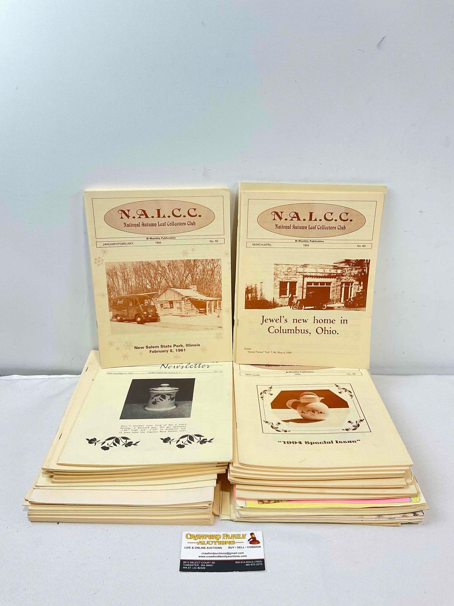 40+ Vintage National Autumn Leaf Collection Club Bi-Monthly Publications. Fair Condition.: 40+ Vintage National Autumn Leaf Collection Club Bi-Monthly Publications. Fair Condition. Minor wear indicative of age and use, otherwise looks to be in fair condition. Measures 10" x 15" x 4" DM-6360