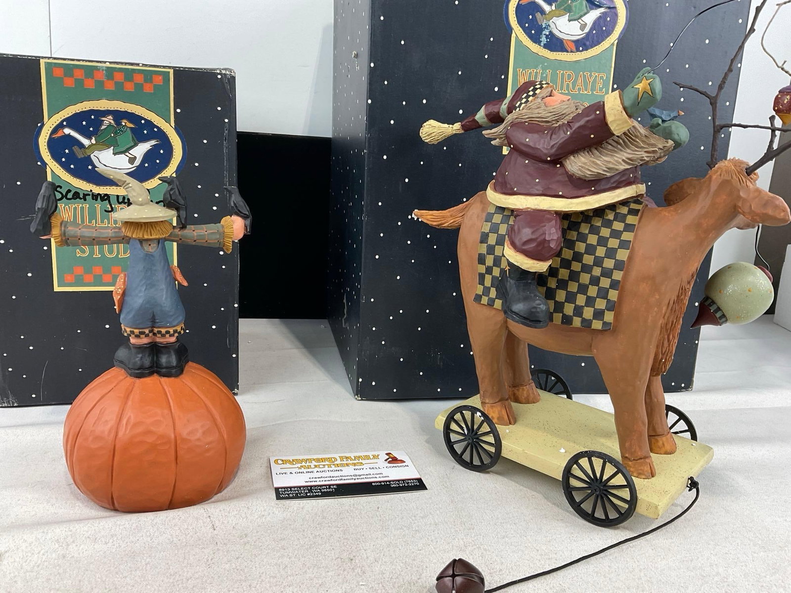 2 Williraye Studio Halloween Figures, A Little Holiday Decorting WW2389, & Scaring Up Fun WW6012 - 4
