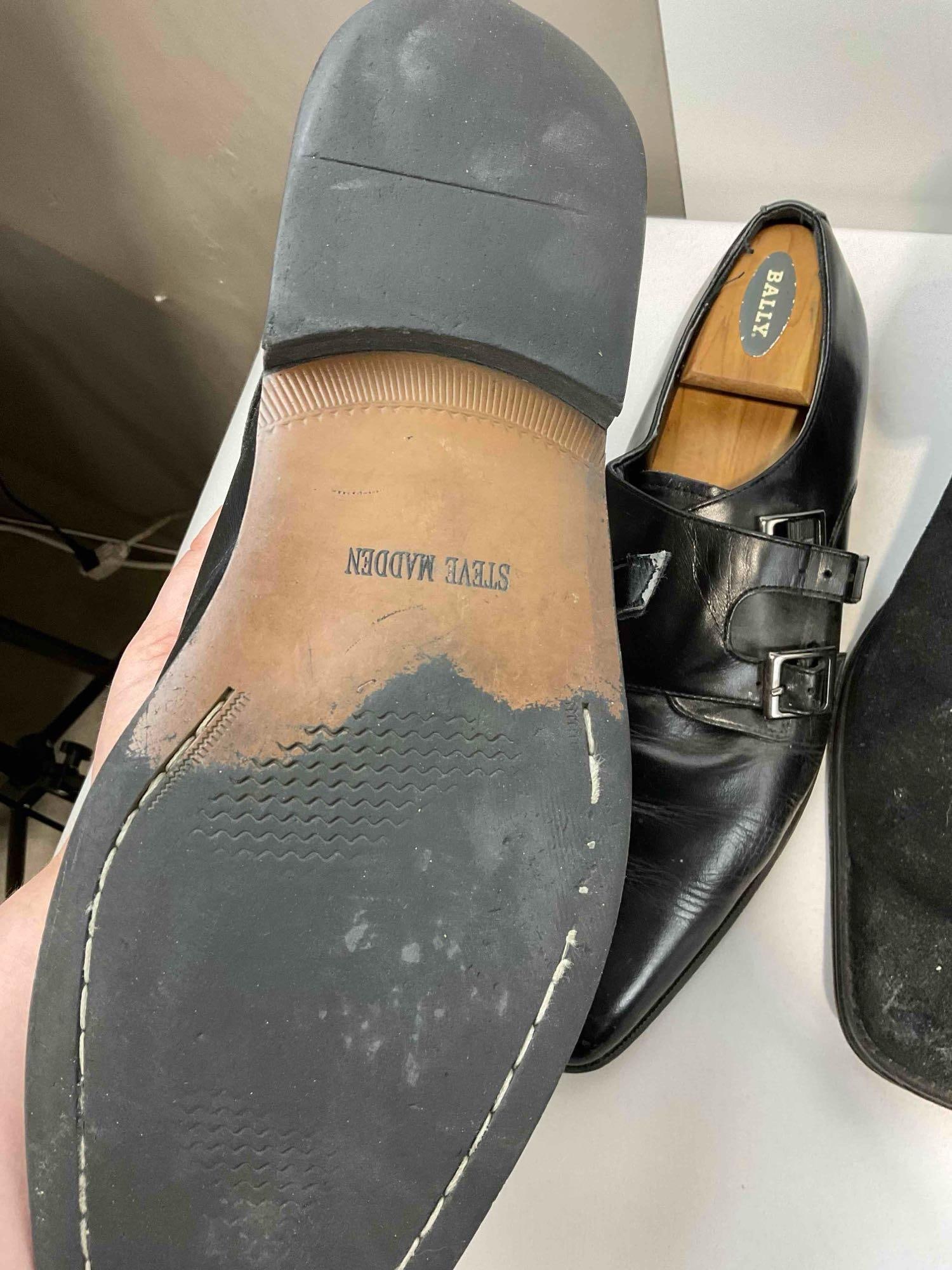 6 Pairs of Men's US 10.5-11 Black Shoes, incl. Tommy Bahama, Stacy Adams & Steve Madden. - 10
