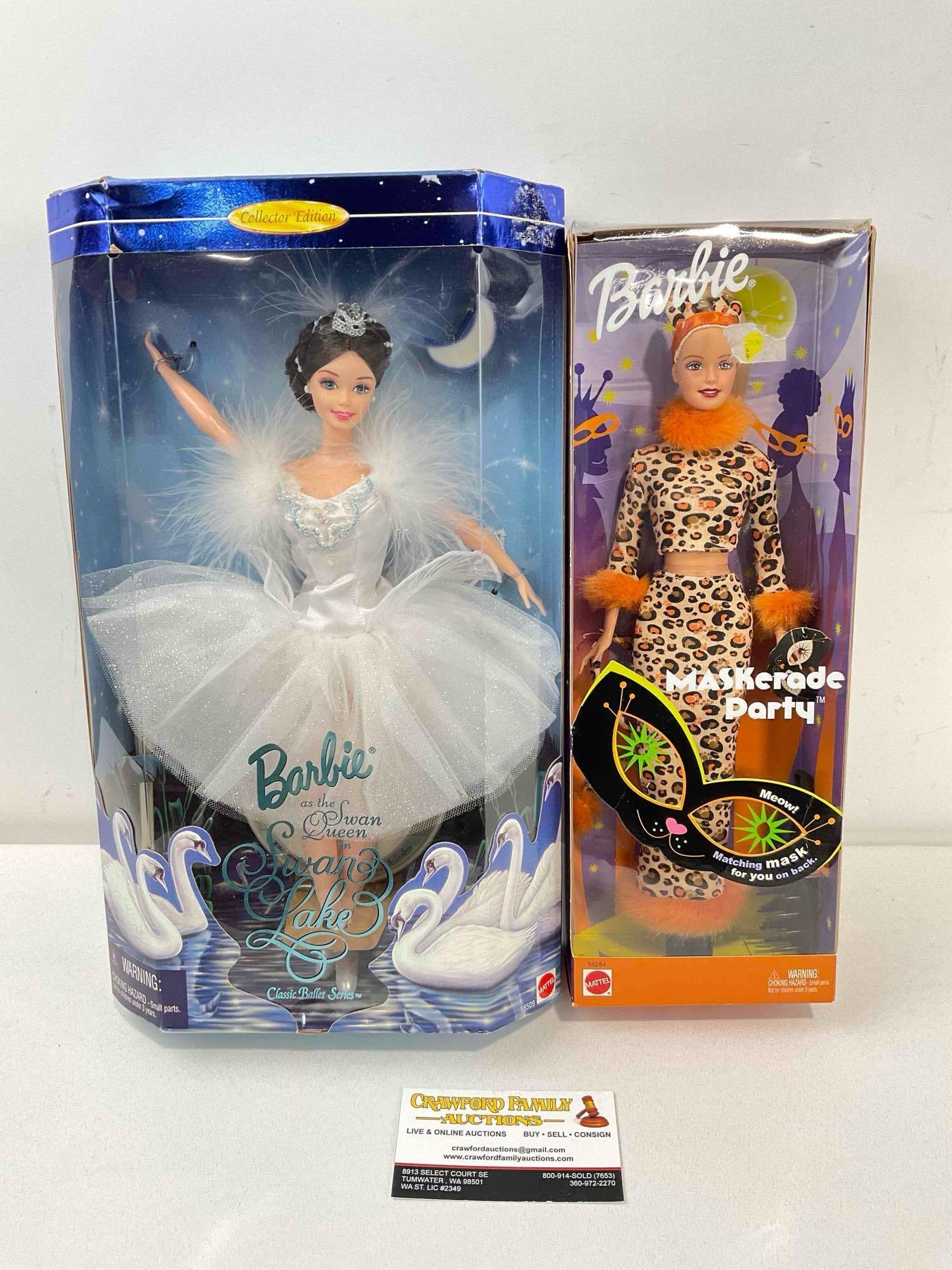 2 pcs Barbie Collectible Dolls in Original Boxes, 1997 Swan Lake & 2002 Maskerade Party. See pics. (1 of 6)