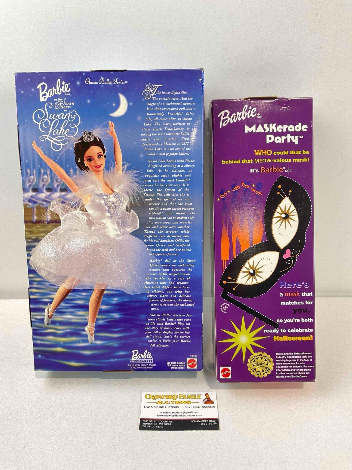 2 pcs Barbie Collectible Dolls in Original Boxes, 1997 Swan Lake & 2002 Maskerade Party. See pics. - 5