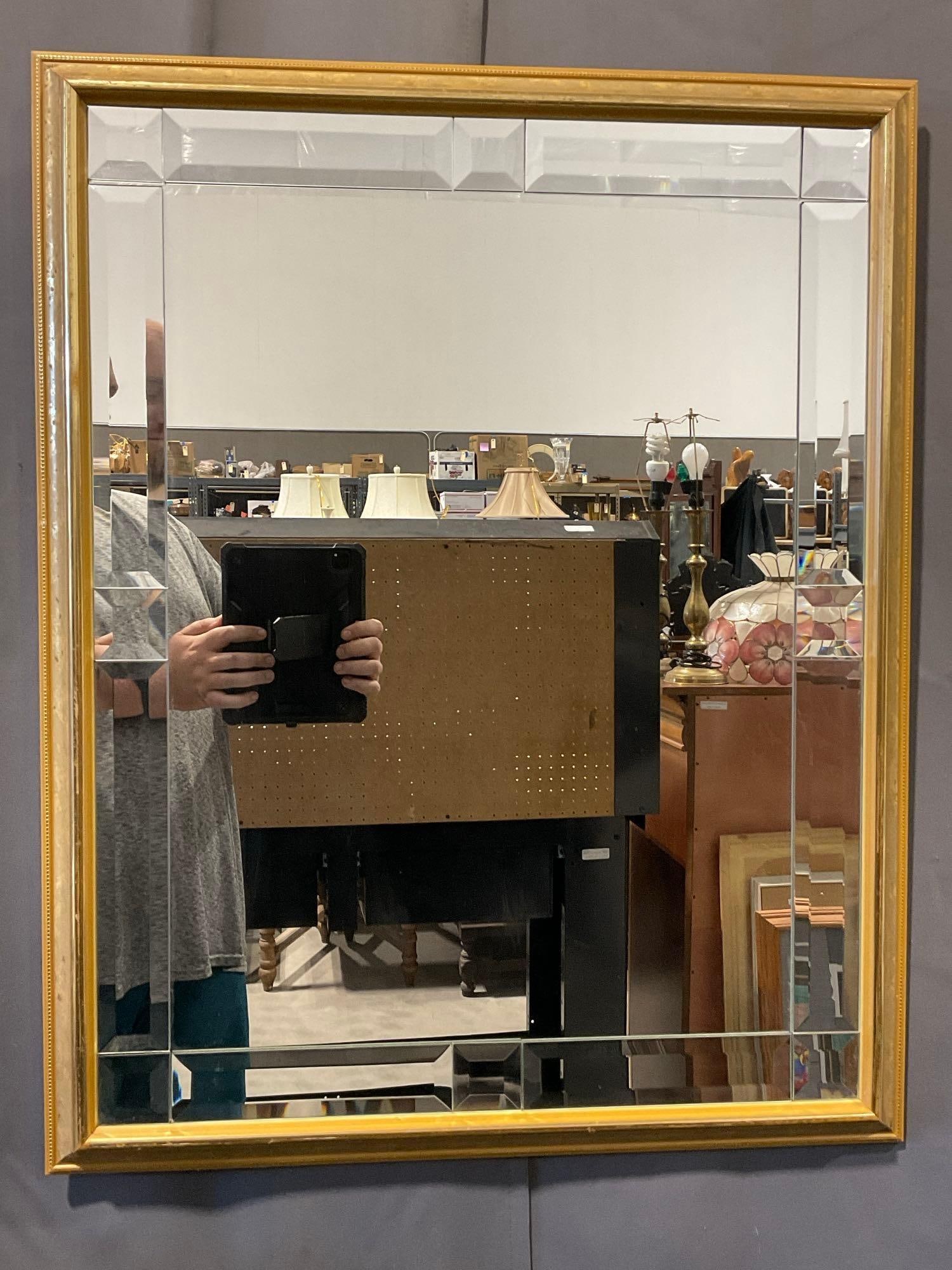Framed Mirror w/Beveled Accents, Giltwood Frame, 32x25 inches (1 of 4)