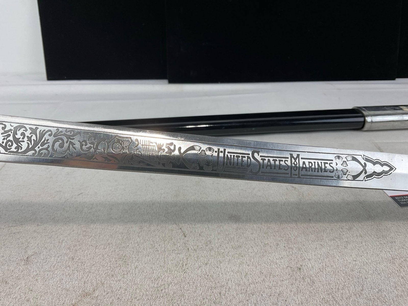 USMC Ceremonial Saber, made in Pakistan, 28 inch blade, w/scabbard, missing end cap - 6