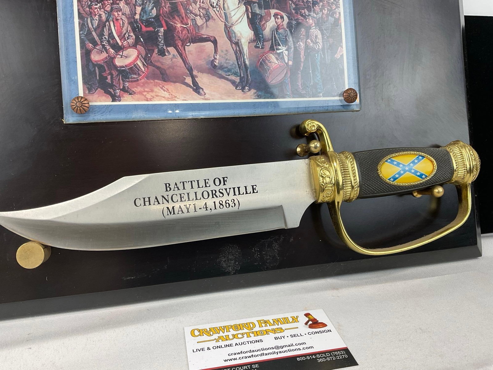 American Civil War Bowie Knife Commemorative Battle of Chancellorsville, May 1-4, 1863, Plaque 11... - 2