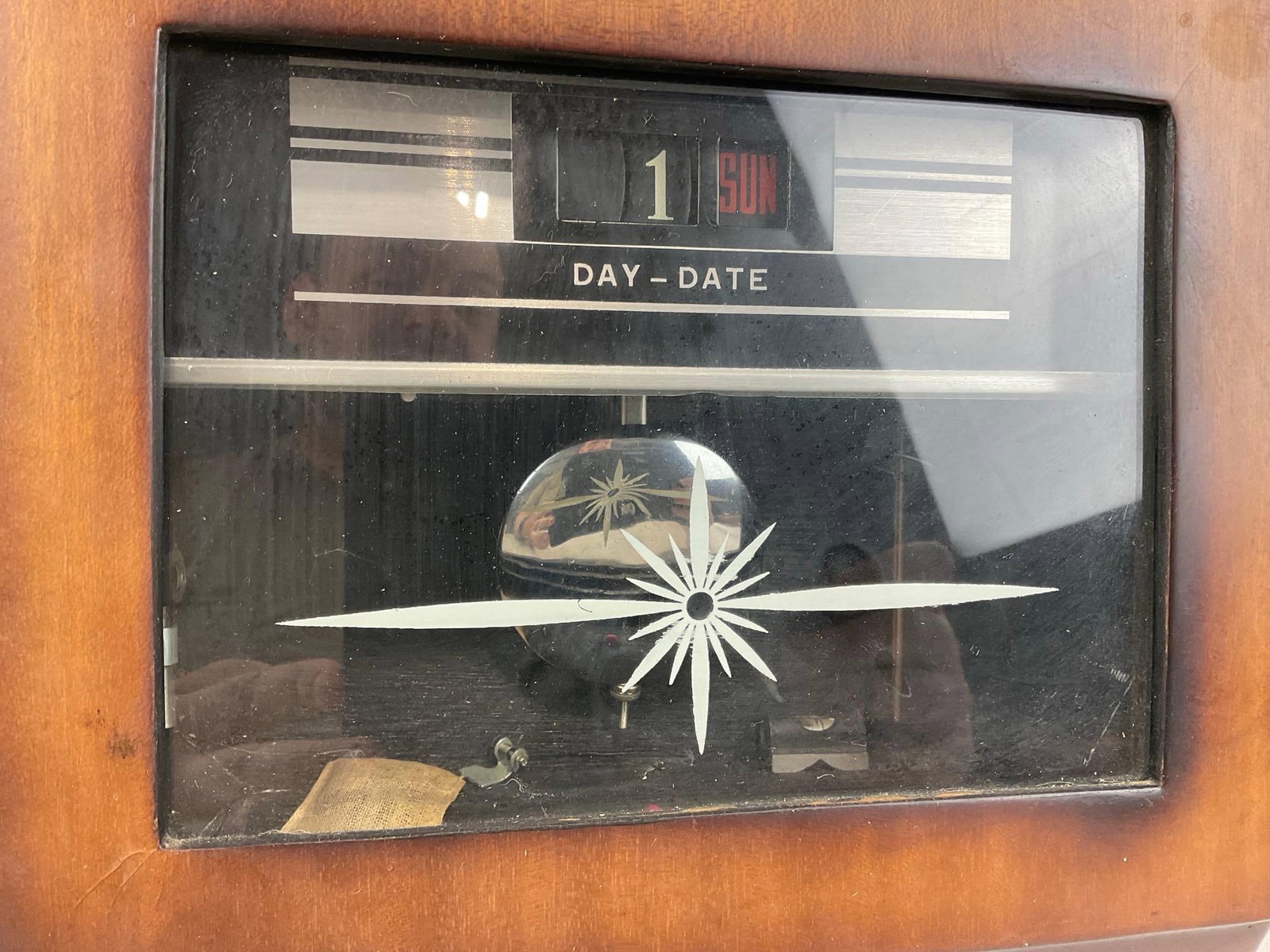 Vintage 1960s Rhythm Gloria 30-Day Wall Clock, 20x10x5 inches, made in Korea - 3