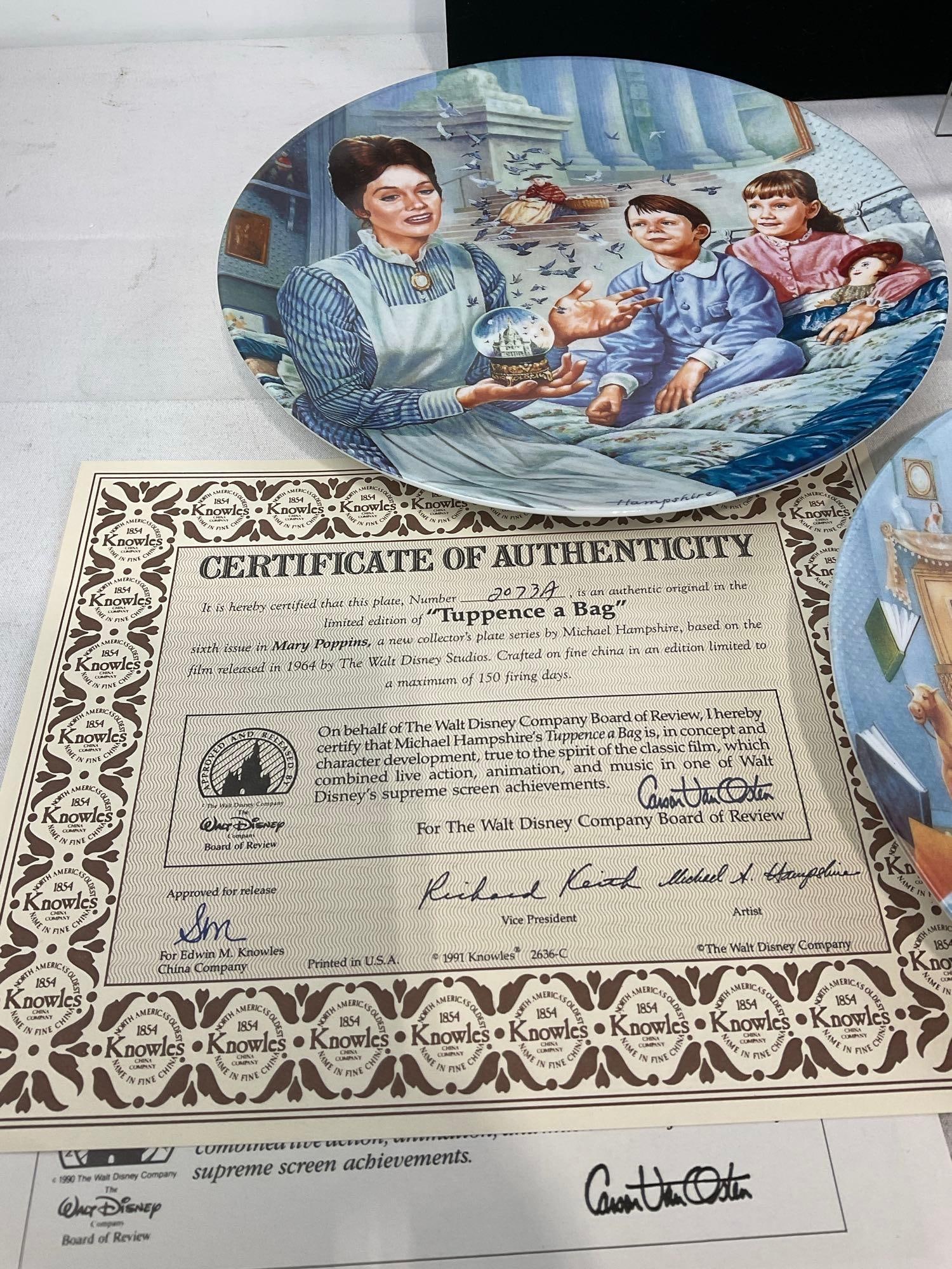 Set of 6 Mary Poppins Disney Movie Collectible Plates, w/COAs, Edwin M. Knowles w/boxes - 2