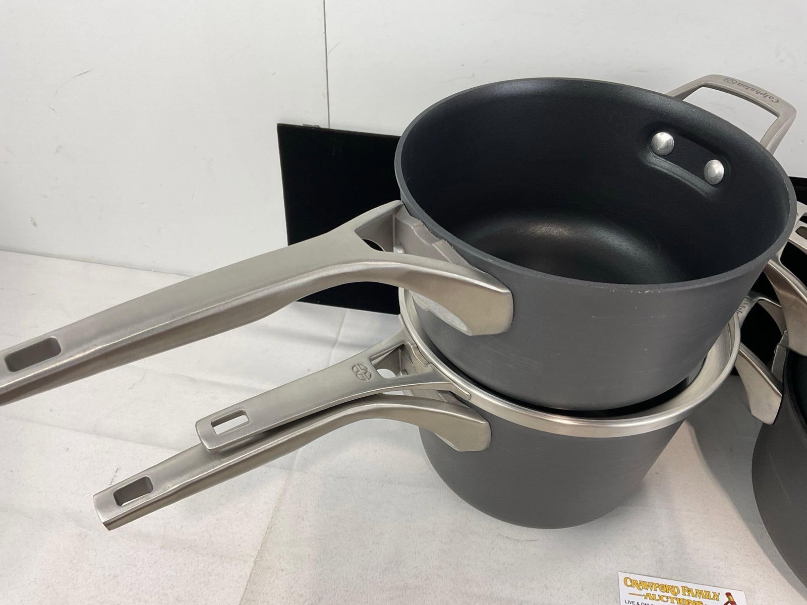 4 Calphalon Premier Cookware, 1.5 Qt & 2 Qt? Saucepans, 3.5 & 4.5 Qt Pot w/2 lids - 3