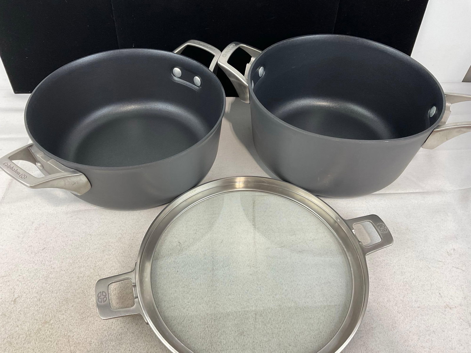 4 Calphalon Premier Cookware, 1.5 Qt & 2 Qt? Saucepans, 3.5 & 4.5 Qt Pot w/2 lids - 7