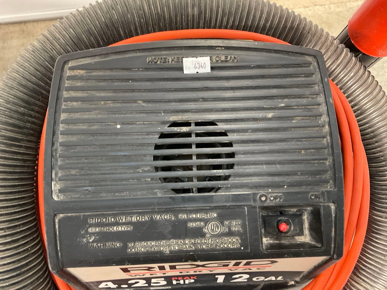 Ridgid Wet Dry Vacuum 4.25 HP 12 Gallons, tested & working, WD12000 - 3