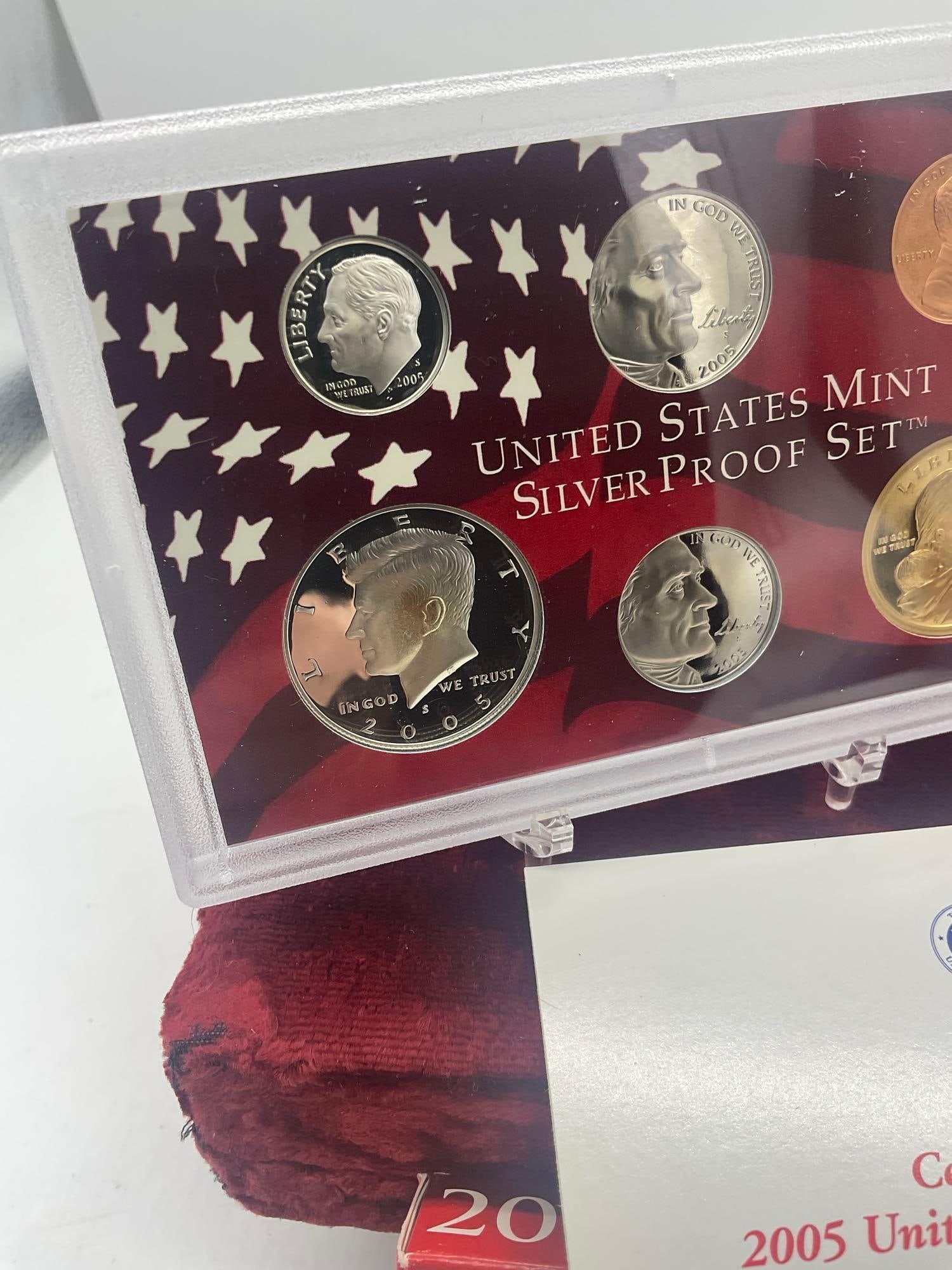 2005 US mint Silver 10 coin Silver Proof set Includes State quaters - 4