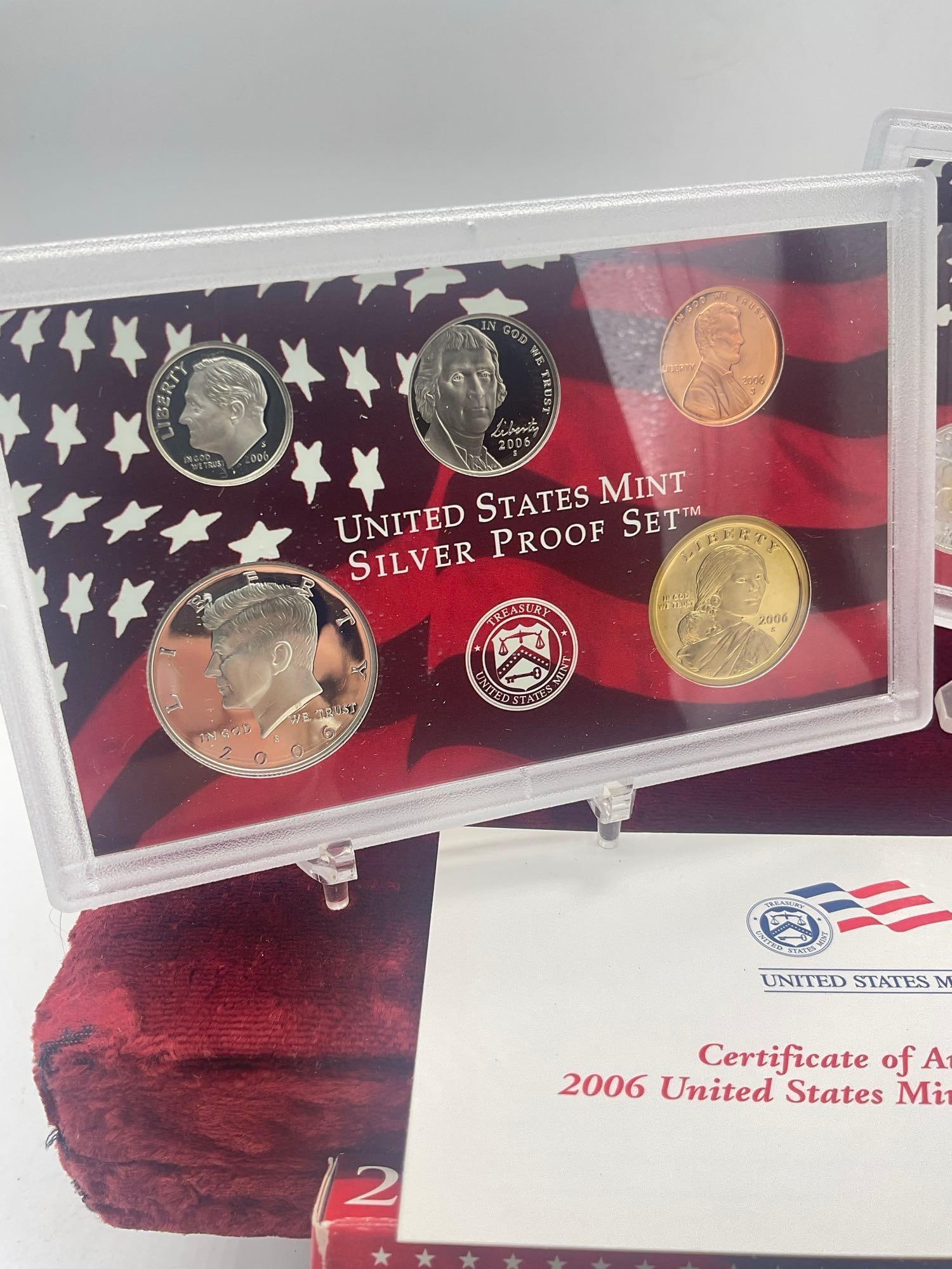 2006 US mint Silver 10 coin Silver Proof set Includes State quaters - 2