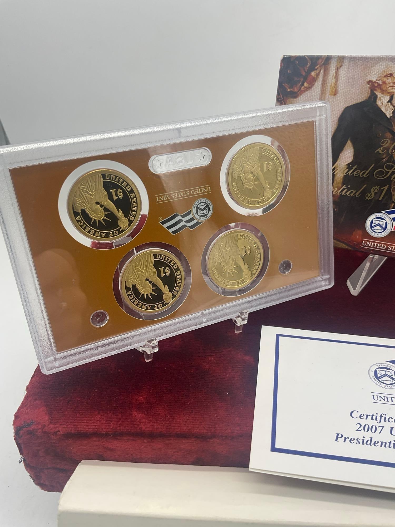 2007 US mint Silver 14 coin Silver Proof set Includes State quaters & 4 presidential coins - 7