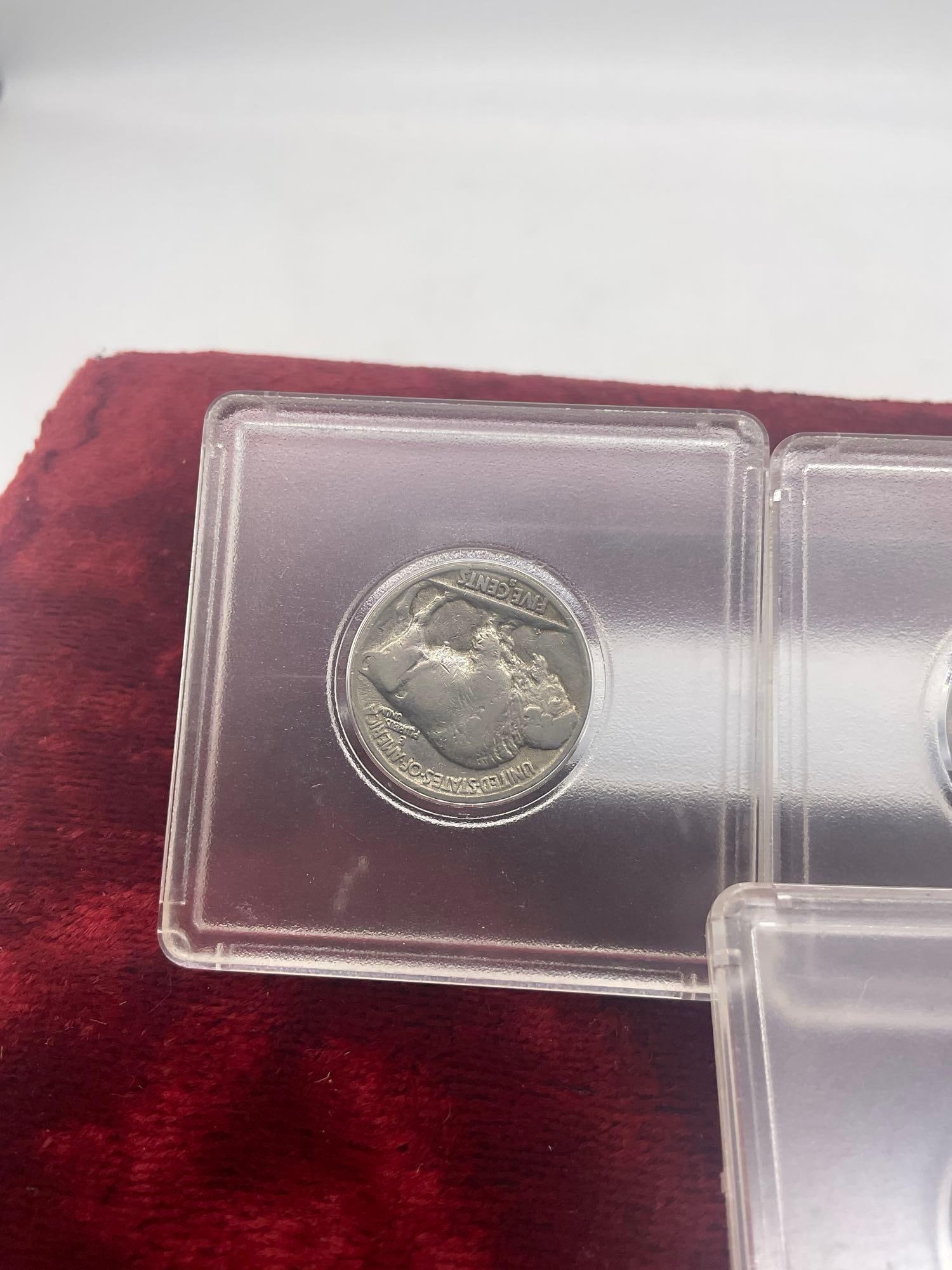 4x coins 2x Nickels, 1943 -D Boldly Doubled Mint mark Wheat penny, 1945 Silver MS Quality Dime - 5