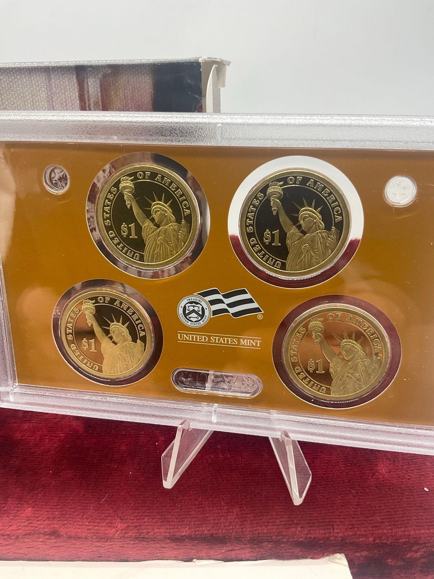 2007 US mint Silver 14 coin Silver Proof set Includes State quaters & 4 presidential coins - 3