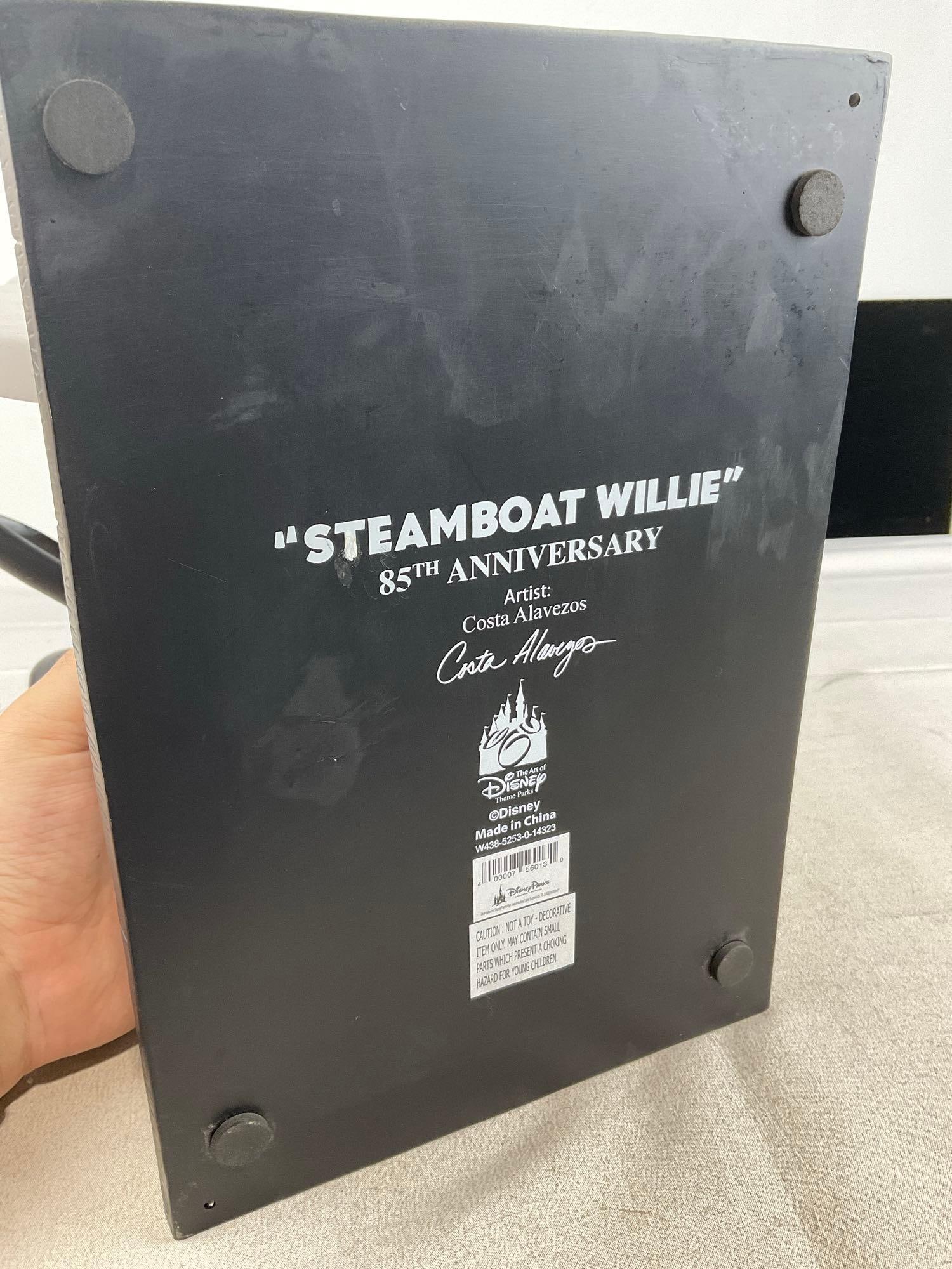 Disney Parks Steamboat Willie 85th Anniversary, Greyscale Figurine, by Costa Alavezos, in box - 7
