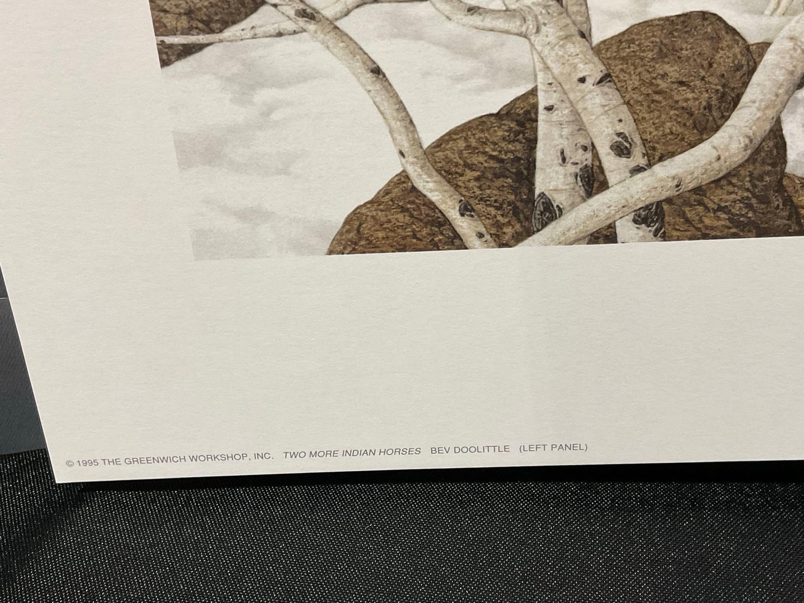 Unframed Signed & #d 40346/48000 Litho Triptych titled Two More Indian Horses by Bev Doolittle - 4