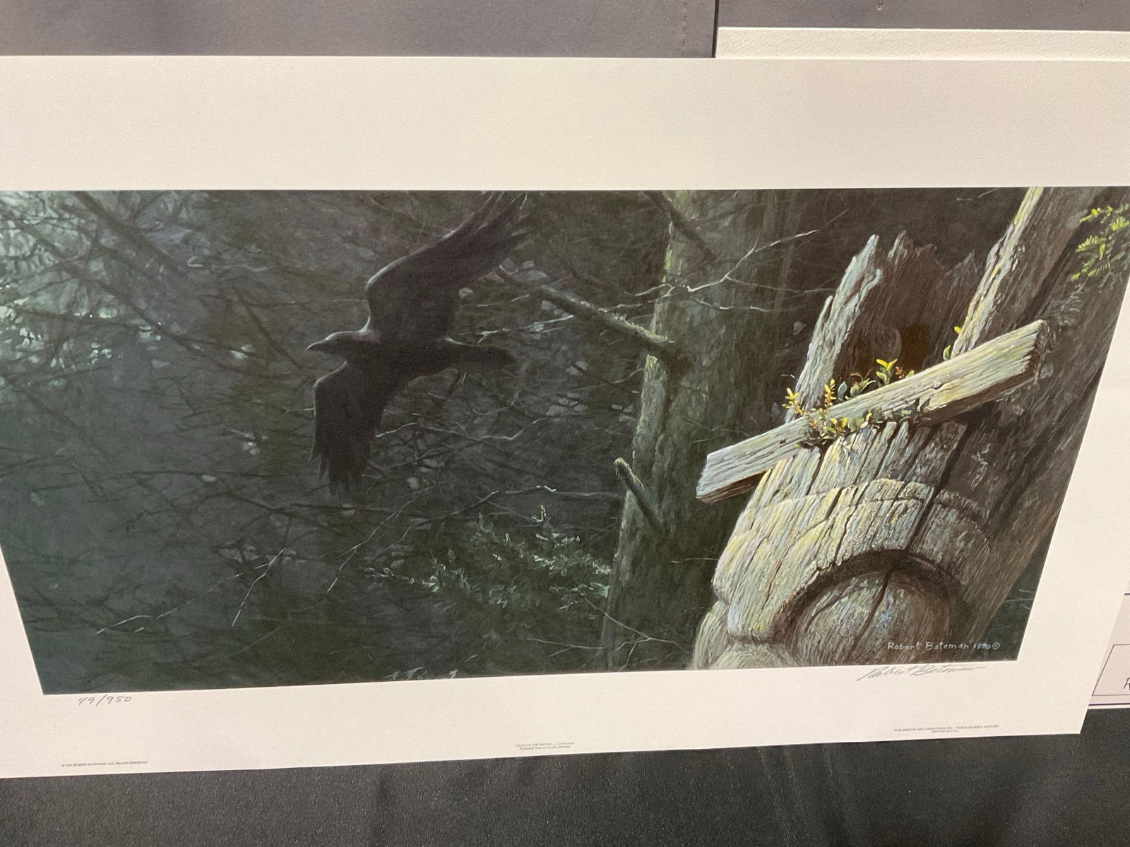 Unframed Signed & #d 49/950 Lithograph titled Clan of the Raven, by Robert Bateman, 18x29 inch w/... - 6
