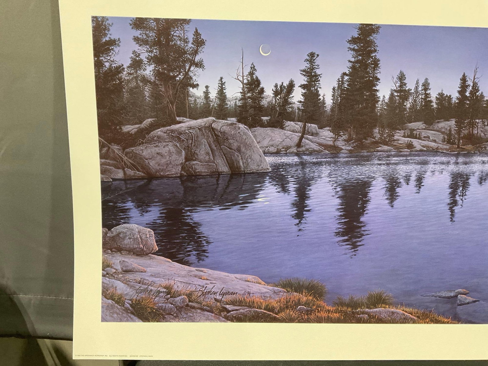 Unframed Signed & #d 3785/7500 Lithograph titled Moonfire by Stephen Lyman, 21x46 in - 2