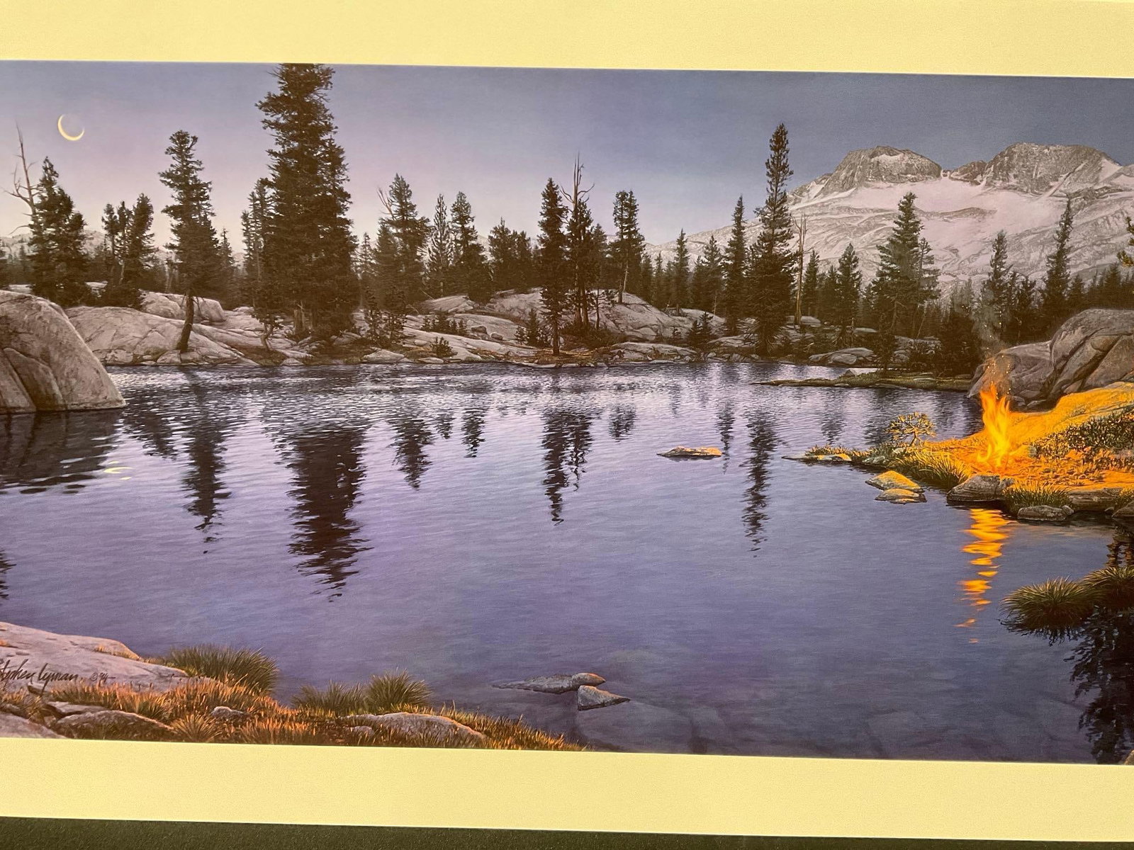 Unframed Signed & #d 3785/7500 Lithograph titled Moonfire by Stephen Lyman, 21x46 in - 3
