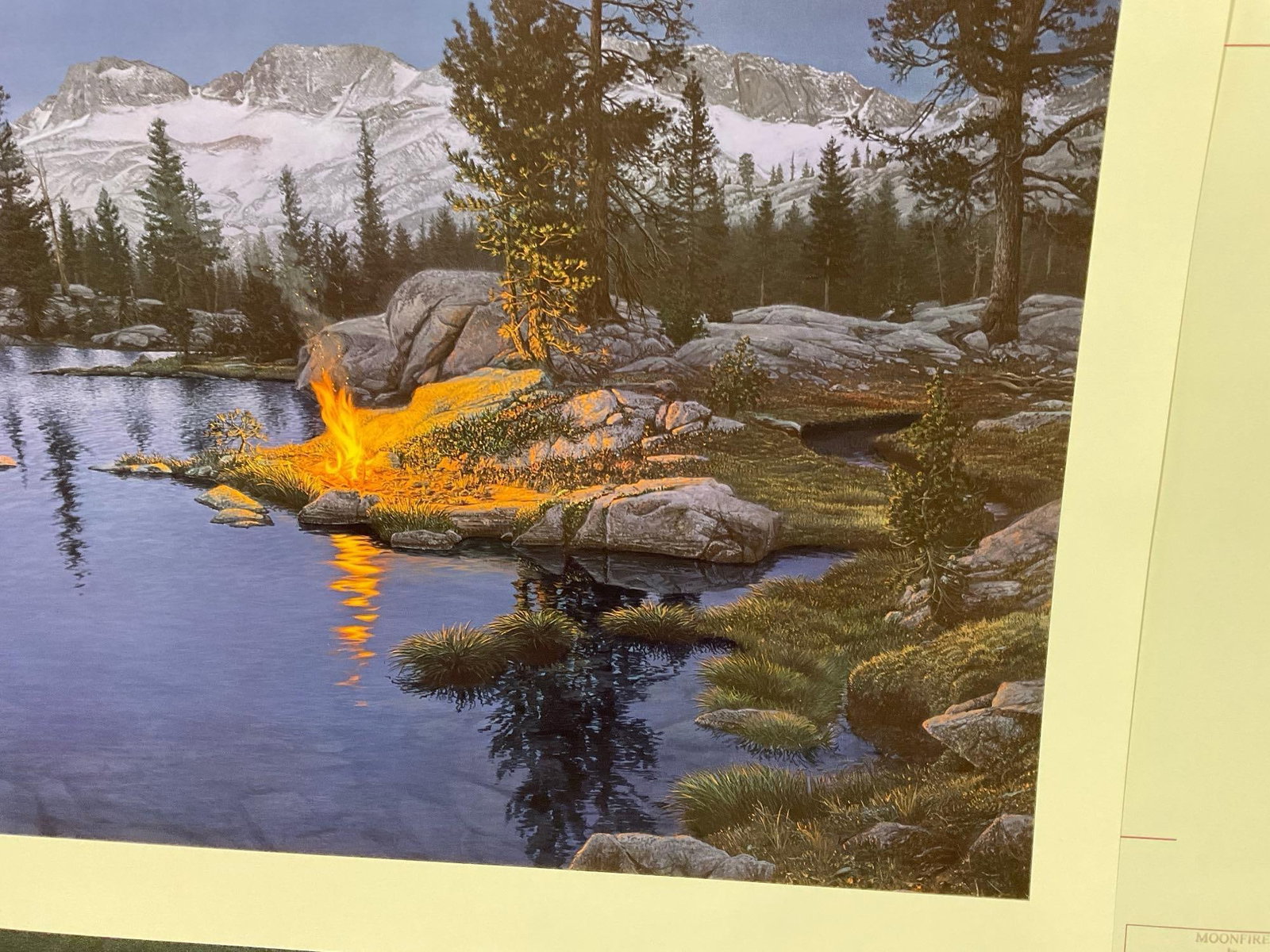 Unframed Signed & #d 3785/7500 Lithograph titled Moonfire by Stephen Lyman, 21x46 in - 4