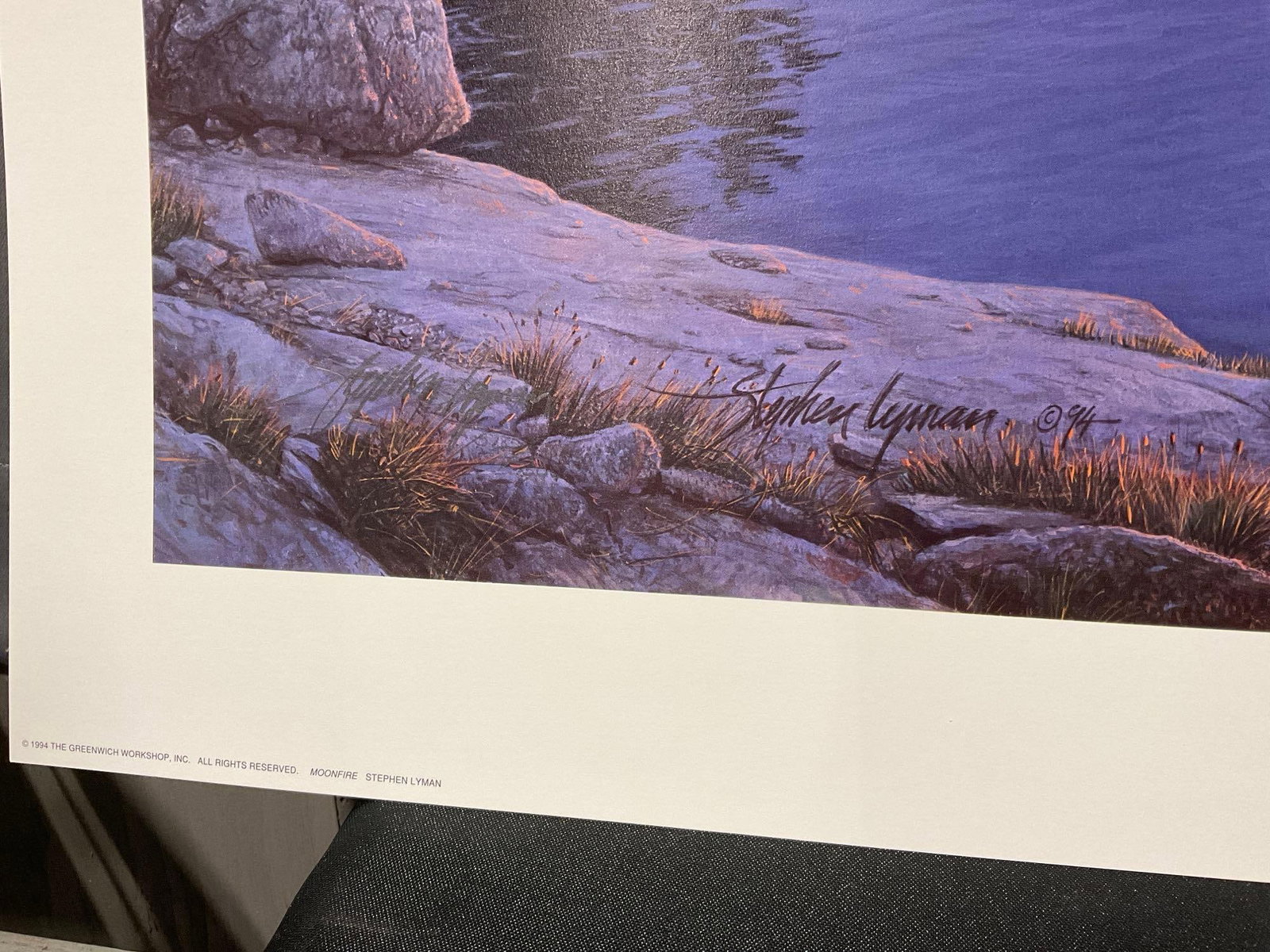 Unframed Signed & #d 3785/7500 Lithograph titled Moonfire by Stephen Lyman, 21x46 in - 5