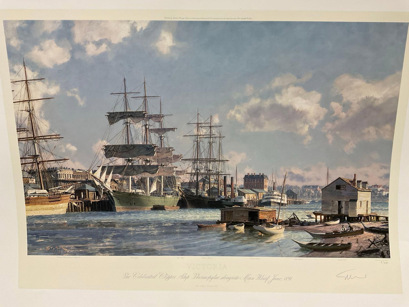 Unframed Signed & #d 8/850 Lithograph titled Victoria by John Stobart 1993, 27x36 in - 2