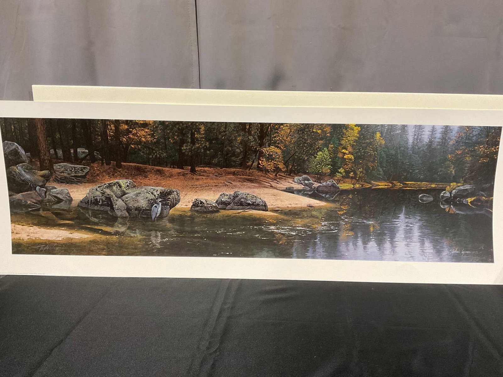 Unframed Signed & #d 1148/2500 Lithograph, Riparian Riches by Stephen Lyman 1993, 19x51 in w/COA - 2